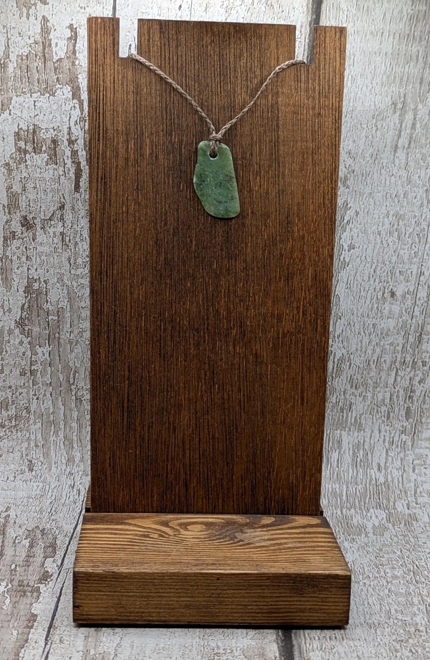 Tumble polished New Zealand Pounamu Jade Necklace – Raw Greenstone Offcut crystal Pendant on Cord, simple spiritual jewellery.