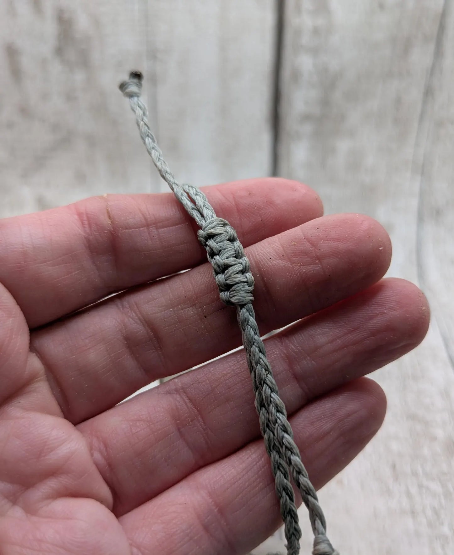 Frosted quartz rondelle adjustable bracelet.