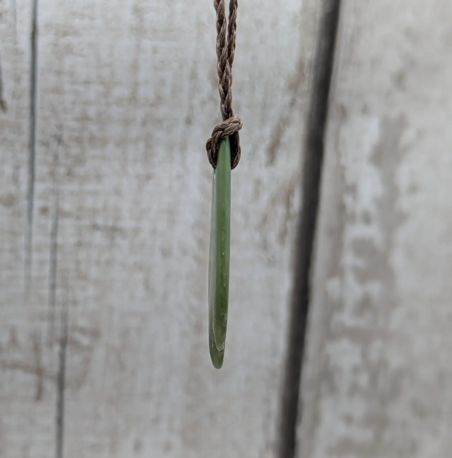 Tumble polished New Zealand Pounamu Jade Necklace – Raw Greenstone Offcut crystal Pendant on Cord, simple spiritual jewellery.