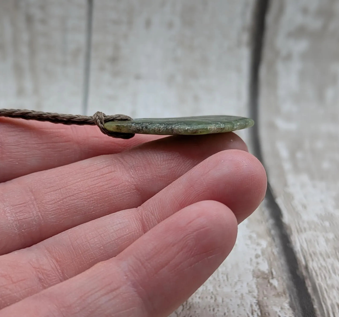 Tumble polished New Zealand Pounamu Jade Necklace – Raw Greenstone Offcut crystal Pendant on Cord, simple spiritual jewellery.
