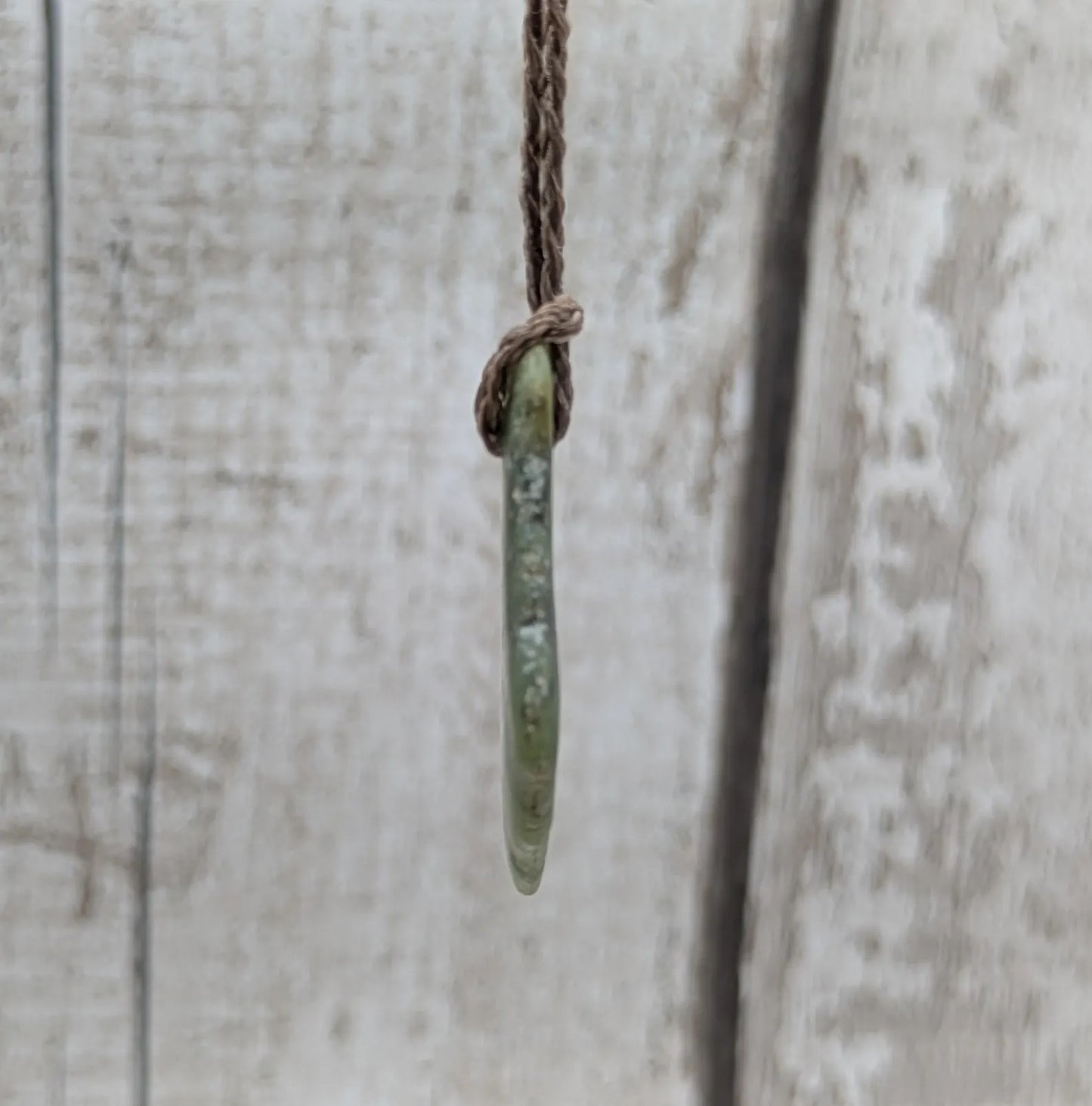 Tumble polished New Zealand Pounamu Jade Necklace – Raw Greenstone Offcut crystal Pendant on Cord, simple spiritual jewellery.