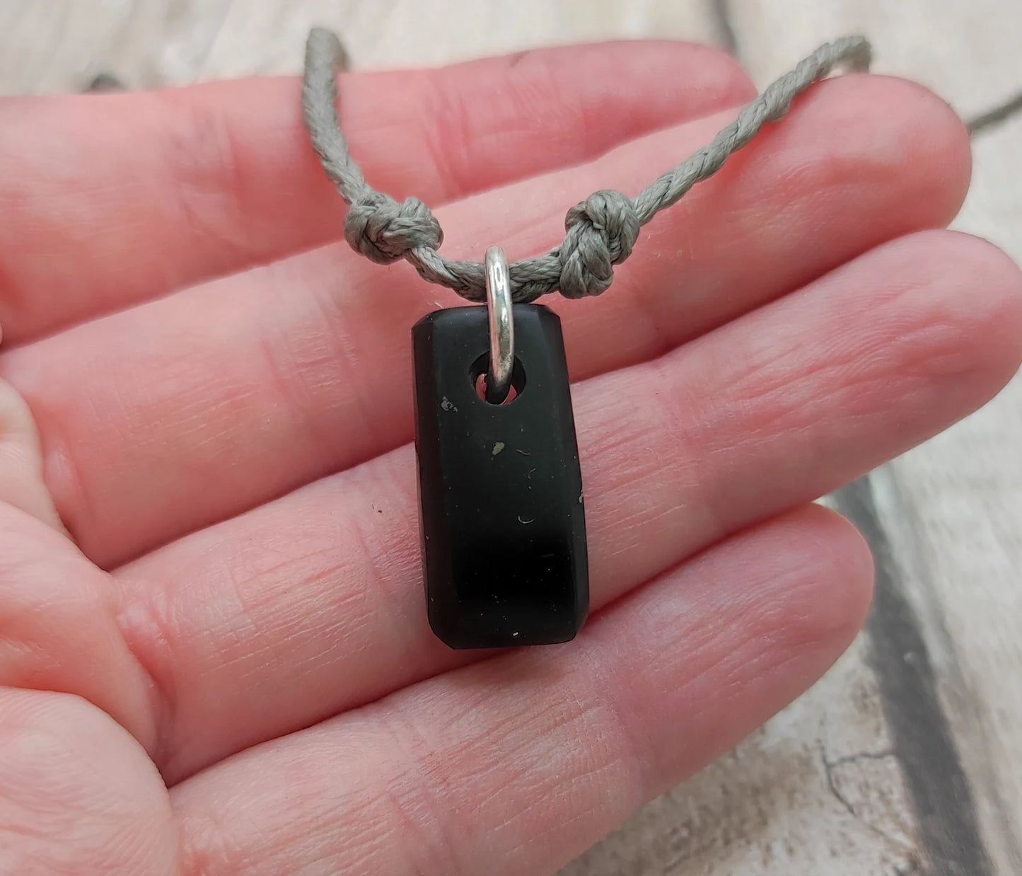 Shungite Hei Toki adze style braided adjustable bracelet.