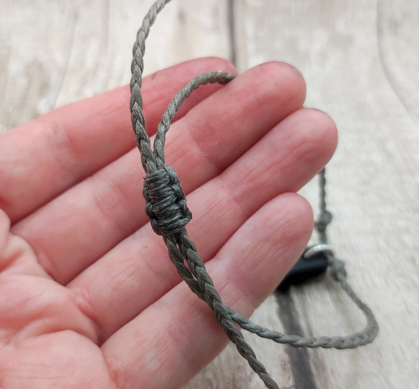 Shungite Hei Toki adze style braided adjustable bracelet.