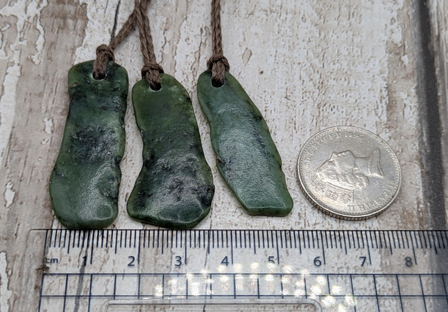 Tumble polished New Zealand Pounamu Jade Necklace – Raw Greenstone Offcut crystal Pendant on Cord, simple spiritual jewellery.