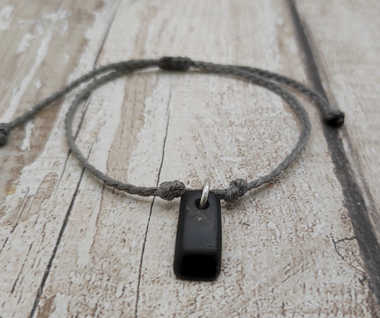 Shungite Hei Toki adze style braided adjustable bracelet.