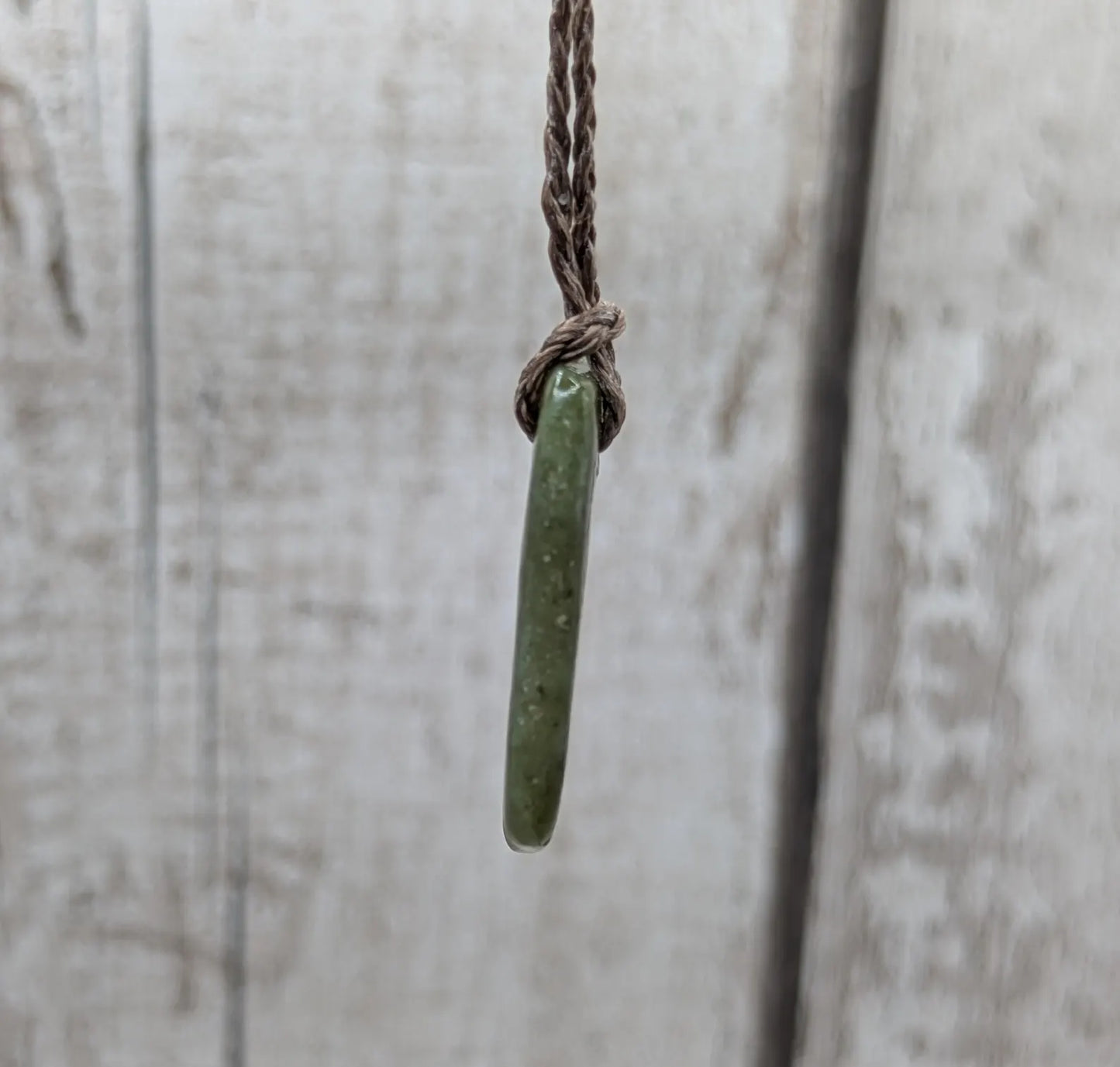 Tumble polished New Zealand Pounamu Jade Necklace – Raw Greenstone Offcut crystal Pendant on Cord, simple spiritual jewellery.