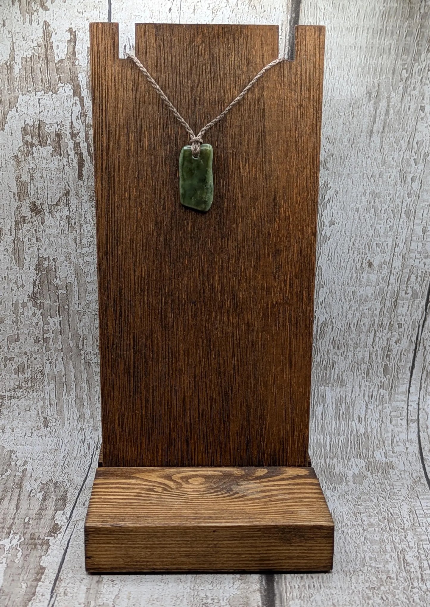 Tumble polished New Zealand Pounamu Jade Necklace – Raw Greenstone Offcut crystal Pendant on Cord, simple spiritual jewellery.