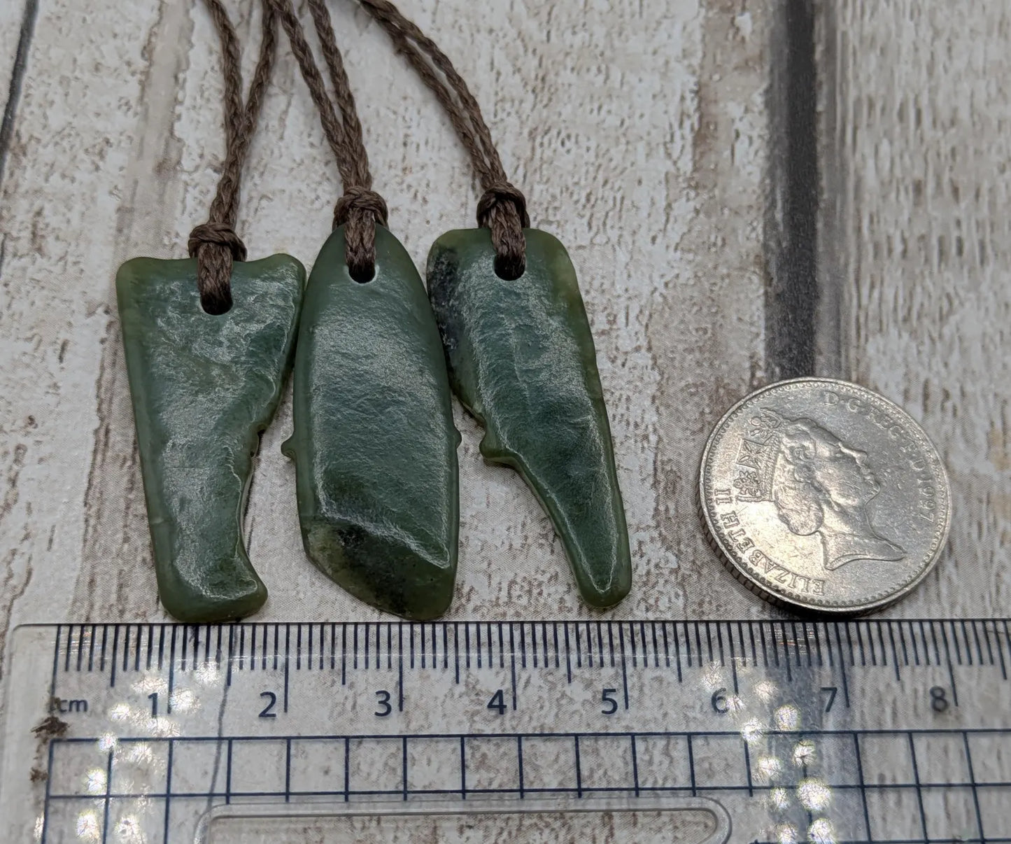 Tumble polished New Zealand Pounamu Jade Necklace – Raw Greenstone Offcut crystal Pendant on Cord, simple spiritual jewellery.