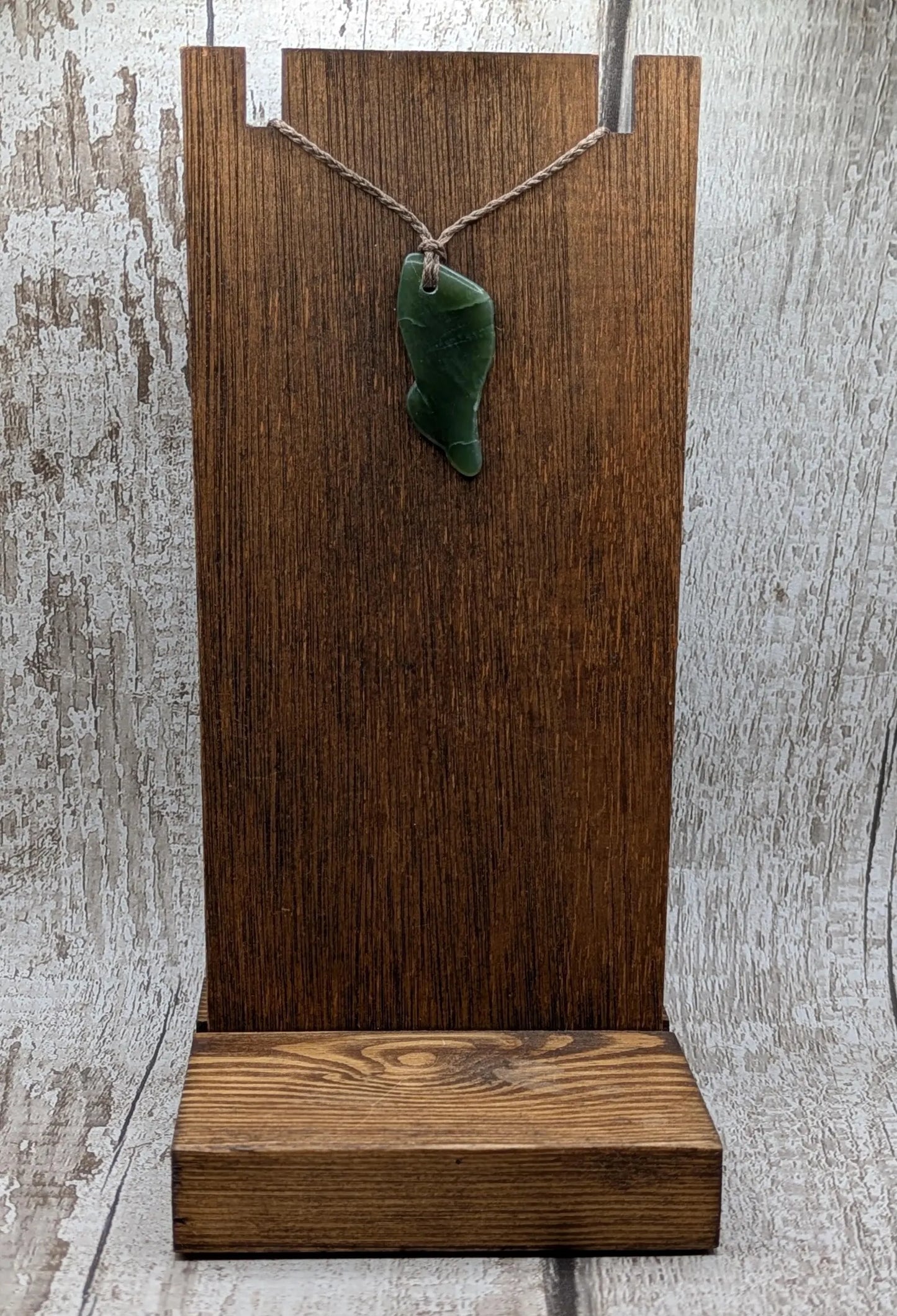Tumble polished New Zealand Pounamu Jade Necklace – Raw Greenstone Offcut crystal Pendant on Cord, simple spiritual jewellery.