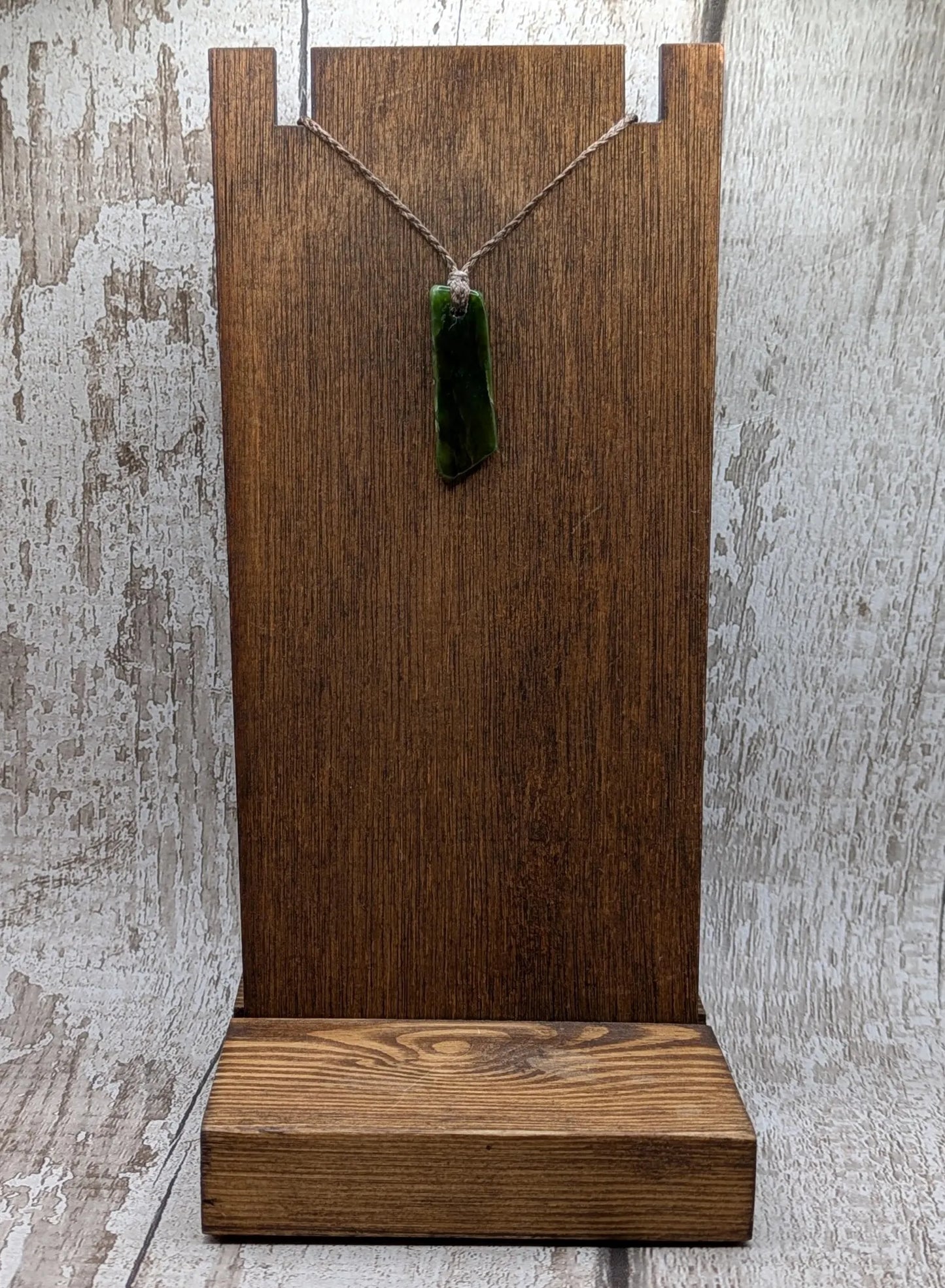 Tumble polished New Zealand Pounamu Jade Necklace – Raw Greenstone Offcut crystal Pendant on Cord, simple spiritual jewellery.