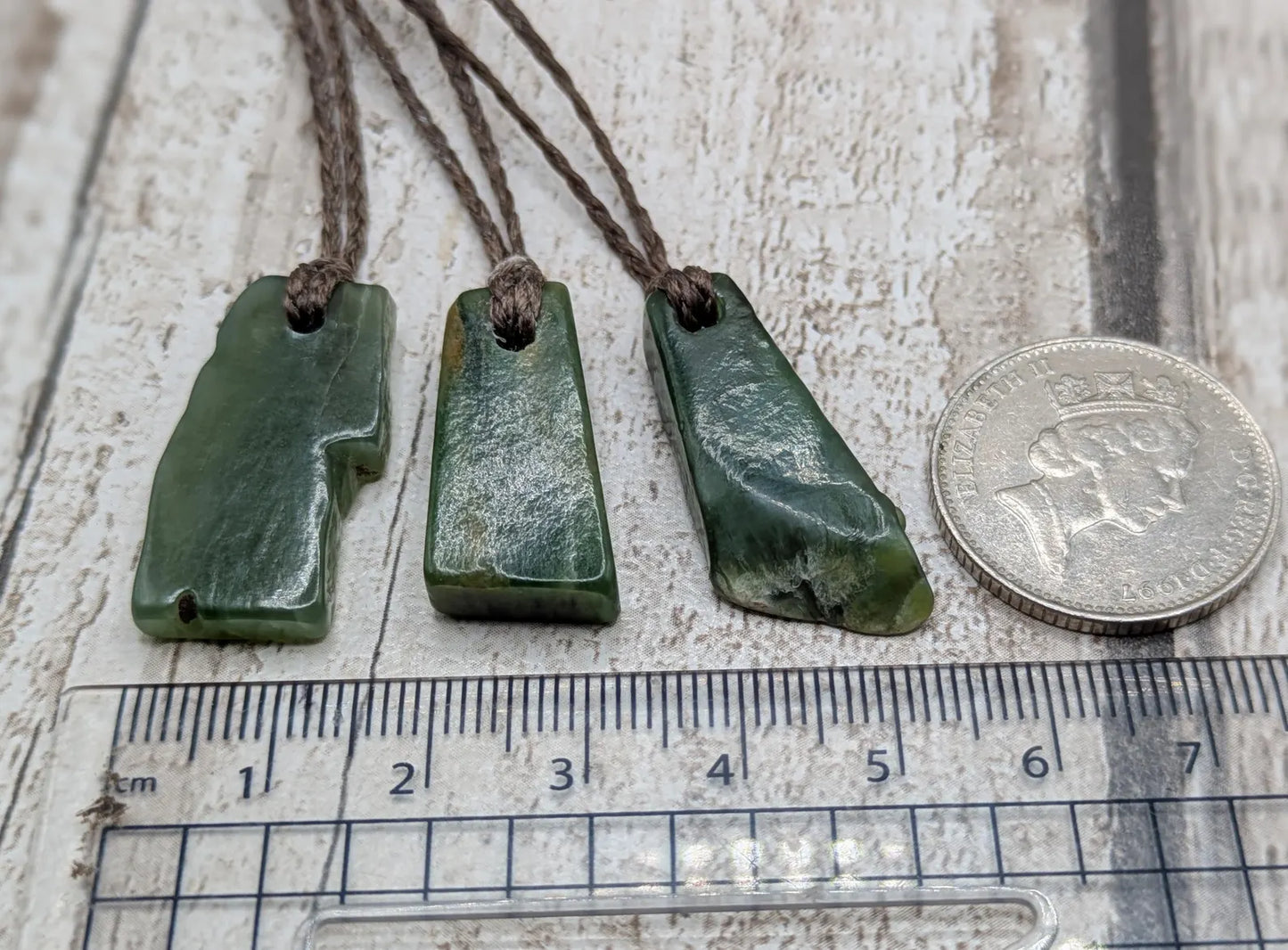 Tumble polished New Zealand Pounamu Jade Necklace – Raw Greenstone Offcut crystal Pendant on Cord, simple spiritual jewellery.