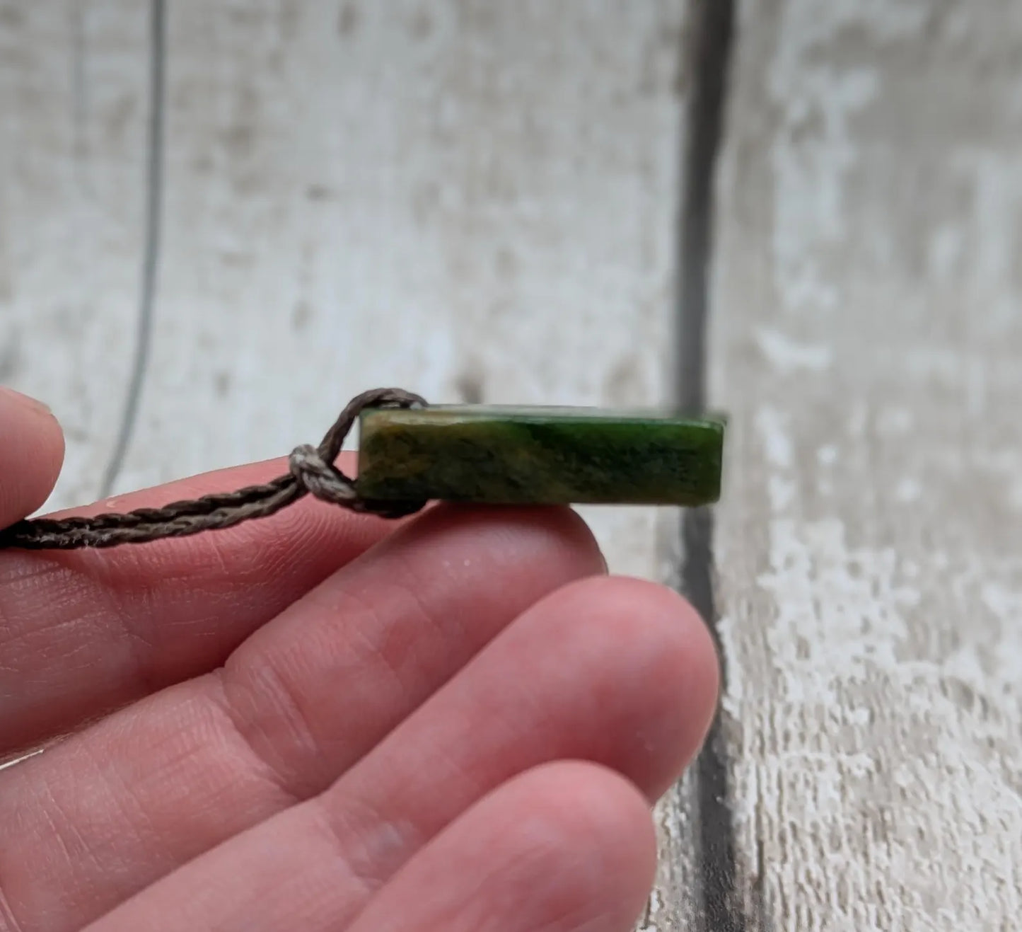 Tumble polished New Zealand Pounamu Jade Necklace – Raw Greenstone Offcut crystal Pendant on Cord, simple spiritual jewellery.