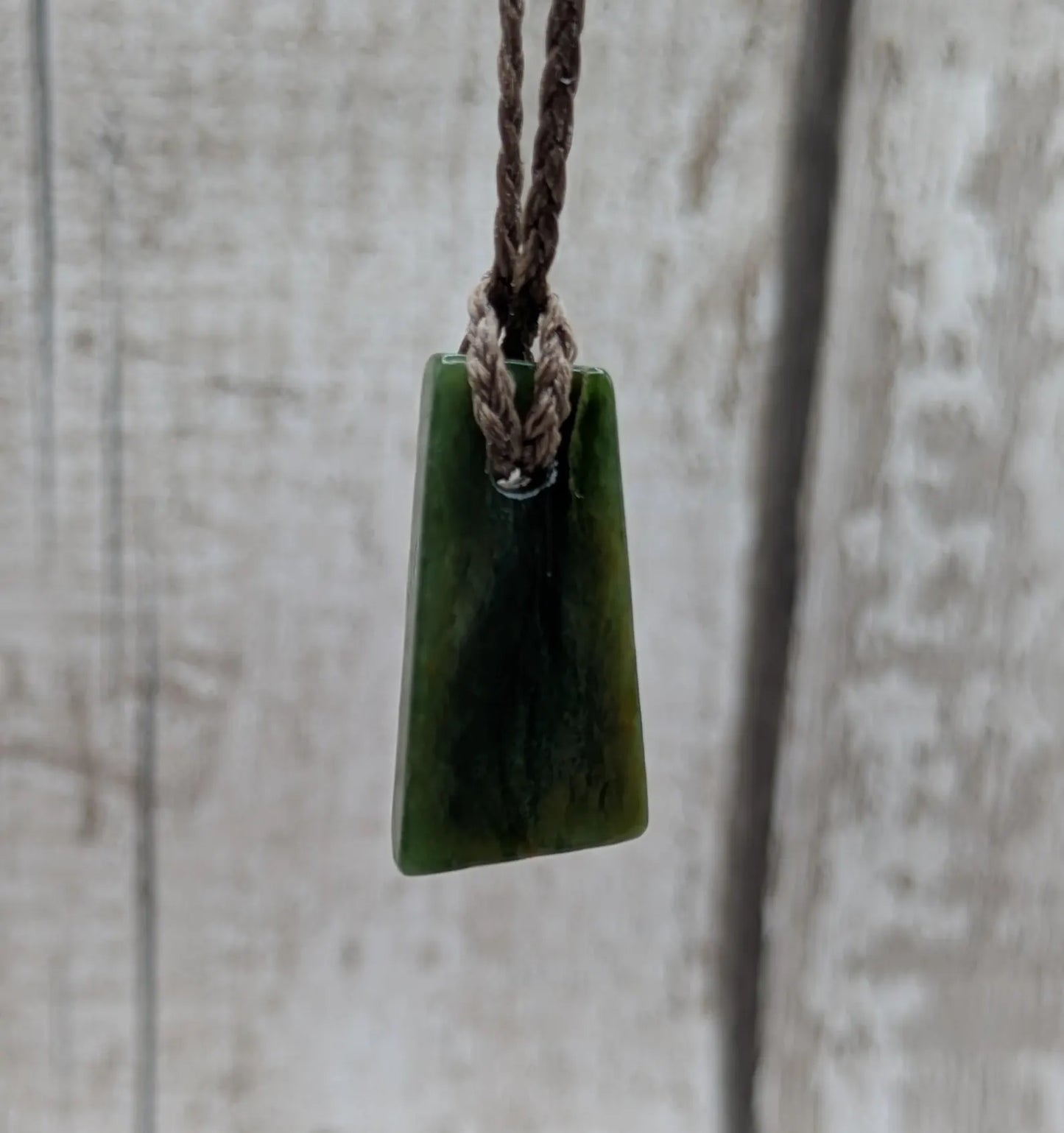 Tumble polished New Zealand Pounamu Jade Necklace – Raw Greenstone Offcut crystal Pendant on Cord, simple spiritual jewellery.