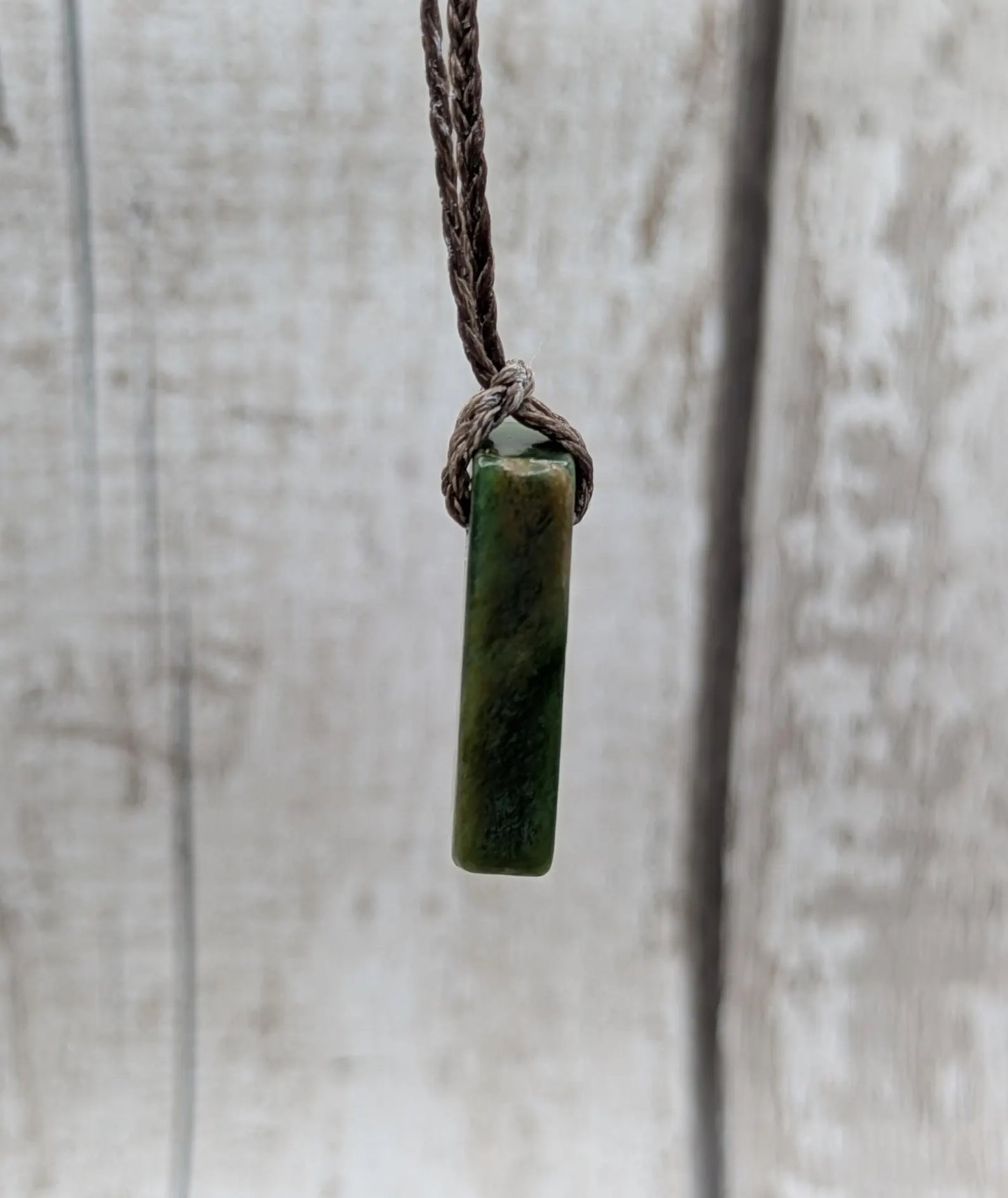 Tumble polished New Zealand Pounamu Jade Necklace – Raw Greenstone Offcut crystal Pendant on Cord, simple spiritual jewellery.
