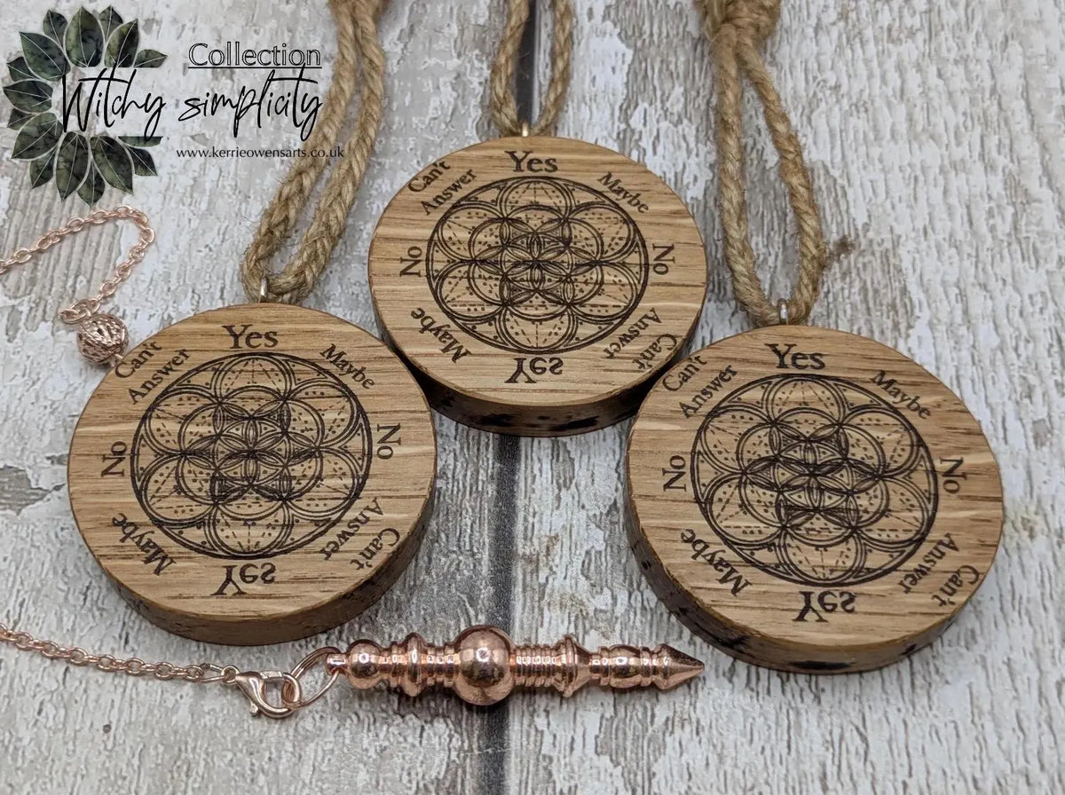 Oak wood pocket pendulum disc board.