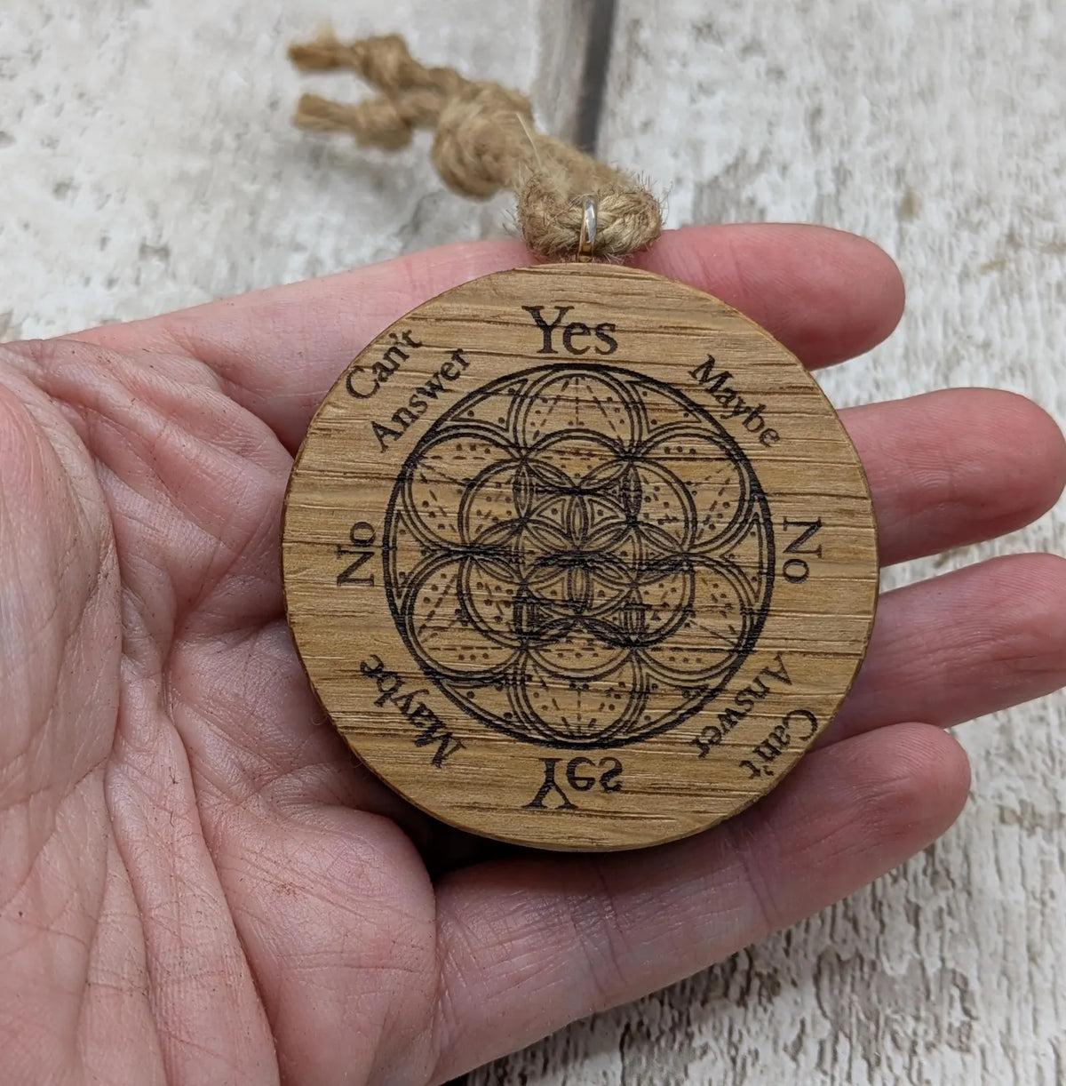 Oak wood pocket pendulum disc board.