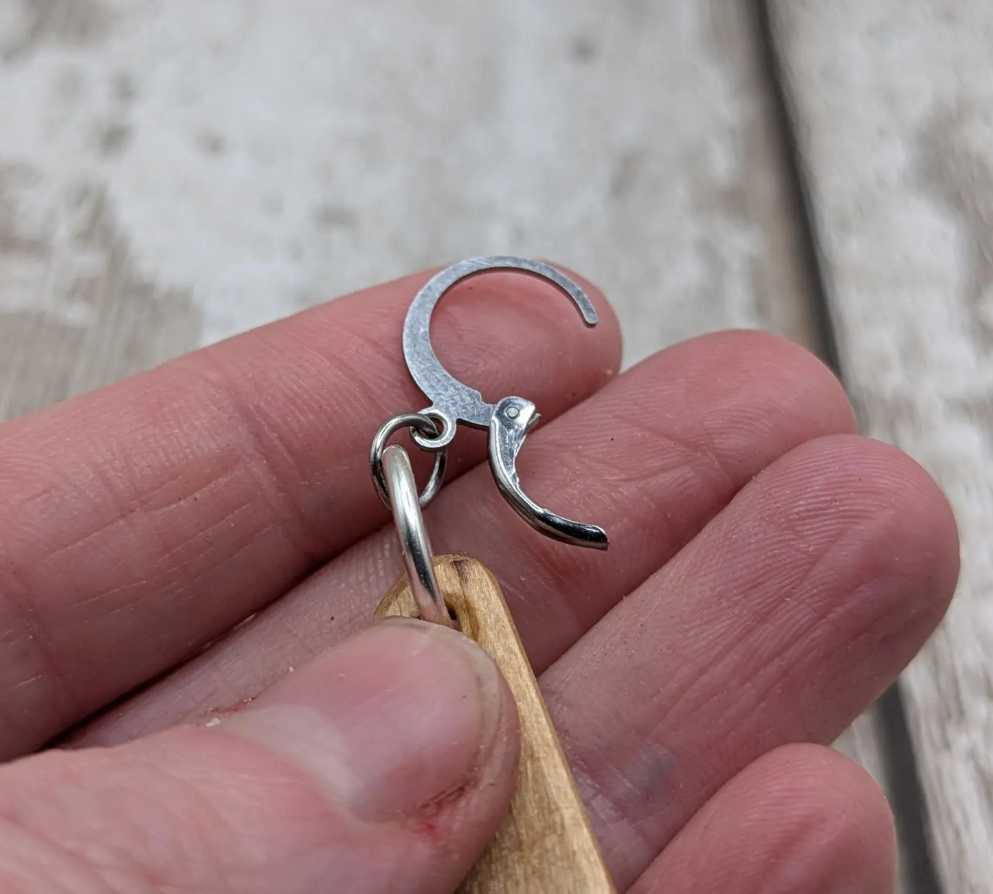 Lime Wood Roimata Earrings, Irish Gaelic "I Am Strong" Affirmation, Stainless Steel Findings