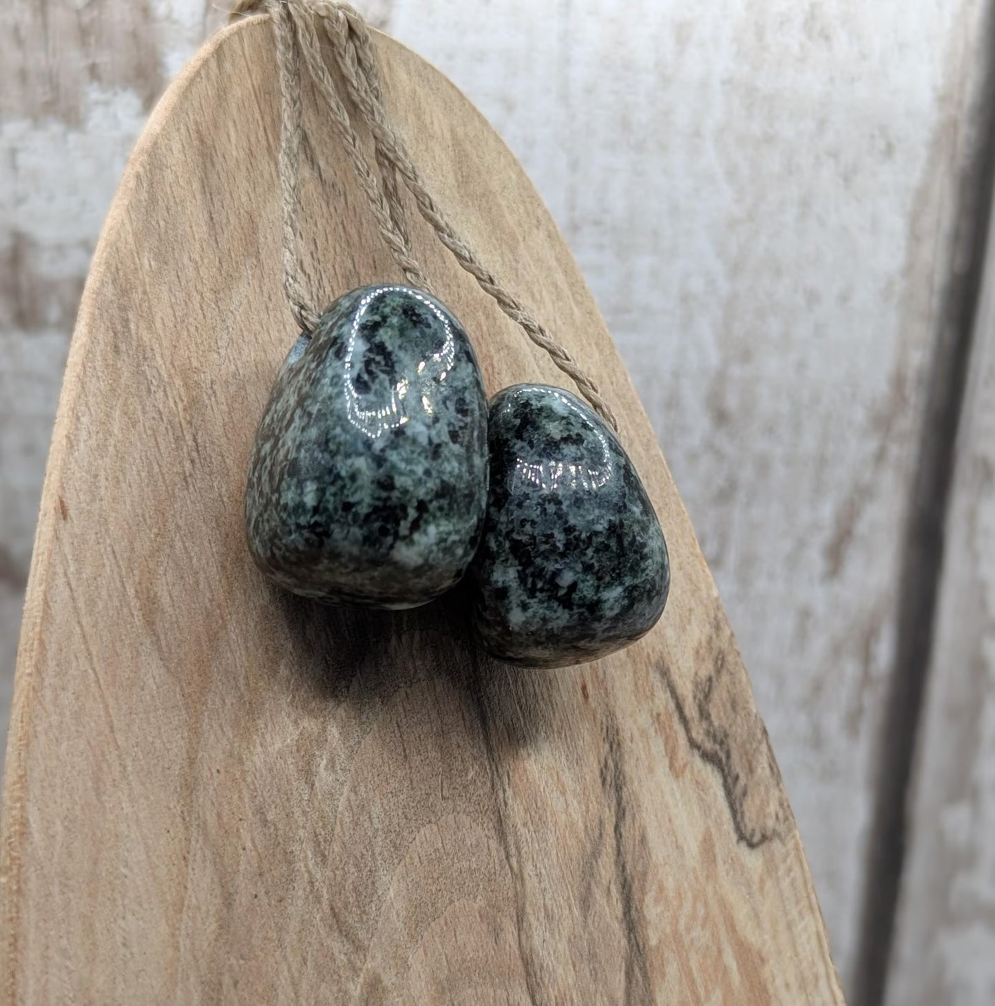 Small Preseli bluestone tumble pendant.