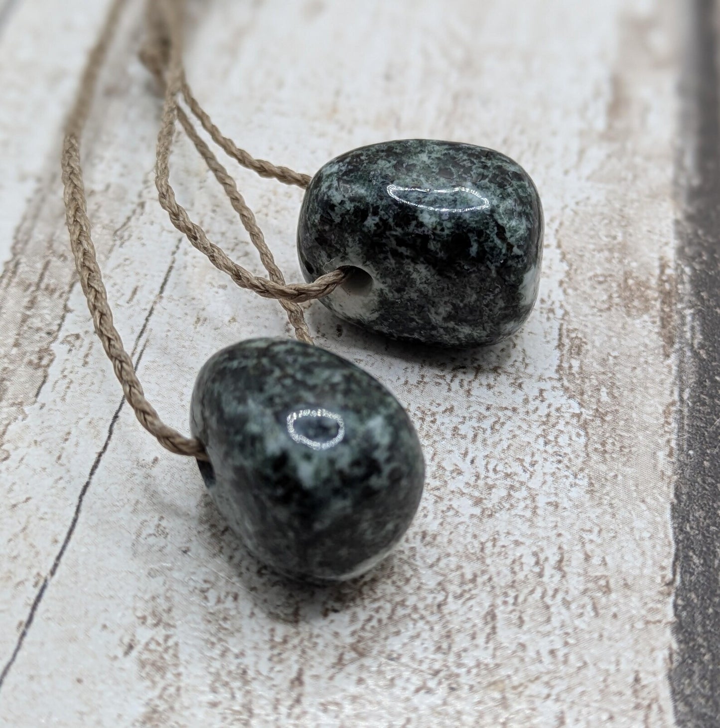 Small Preseli bluestone tumble pendant.
