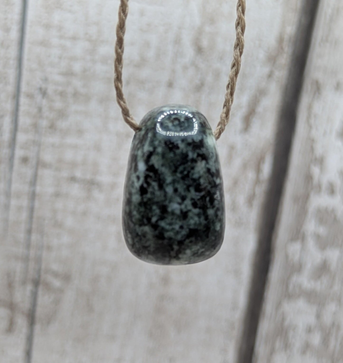 Small Preseli bluestone tumble pendant.