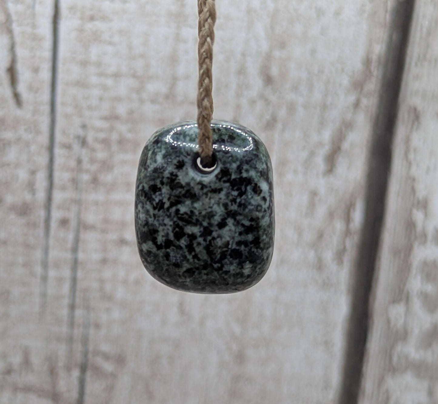 Small Preseli bluestone tumble pendant.