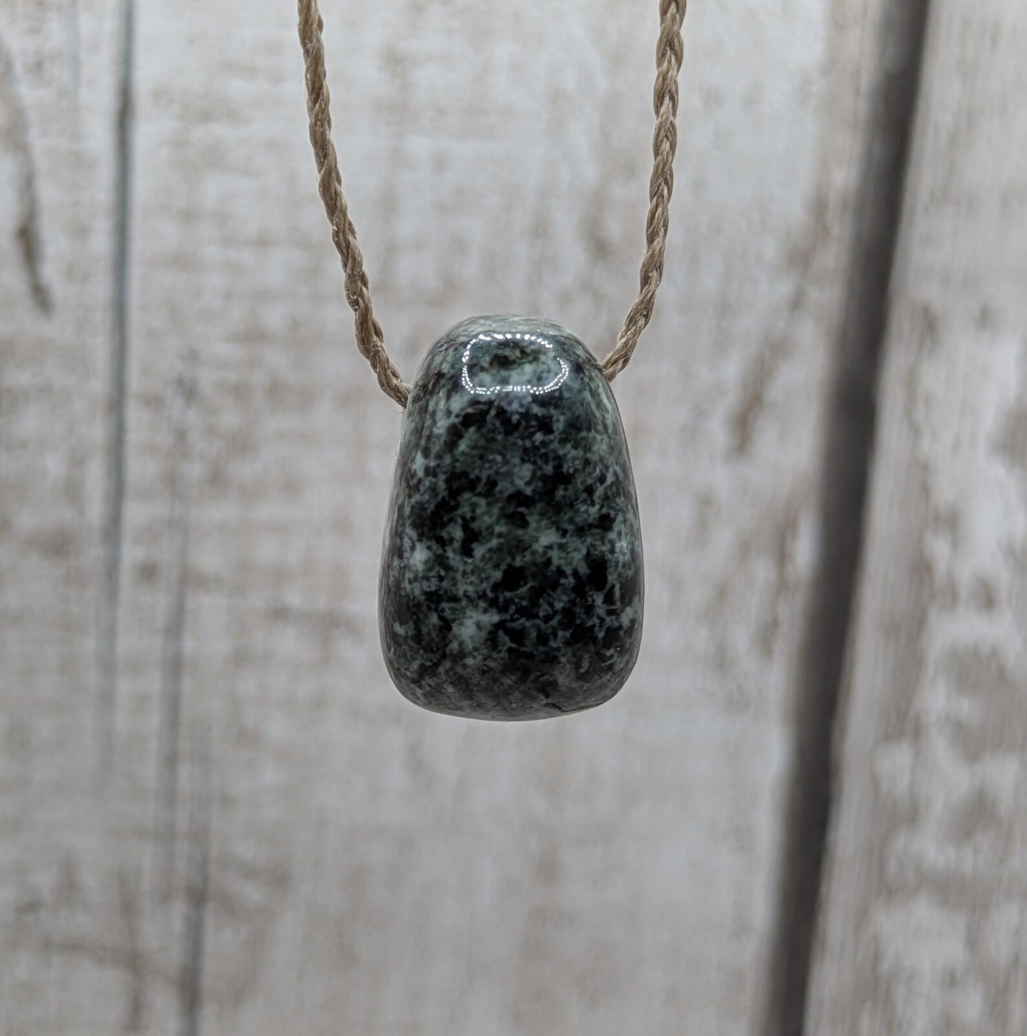 Small Preseli bluestone tumble pendant.