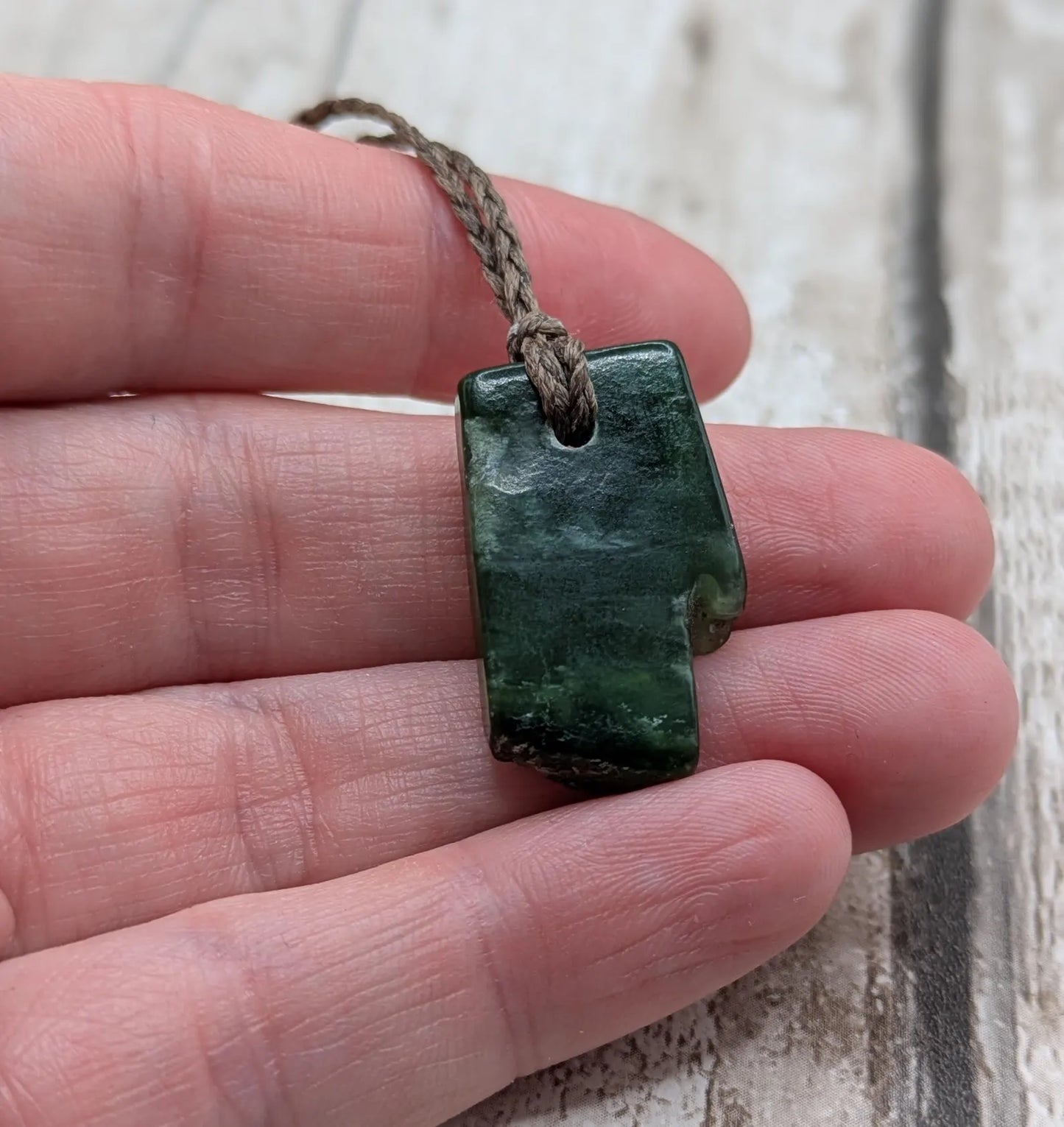 Tumble polished New Zealand Pounamu Jade Necklace – Raw Greenstone Offcut crystal Pendant on Cord, simple spiritual jewellery.