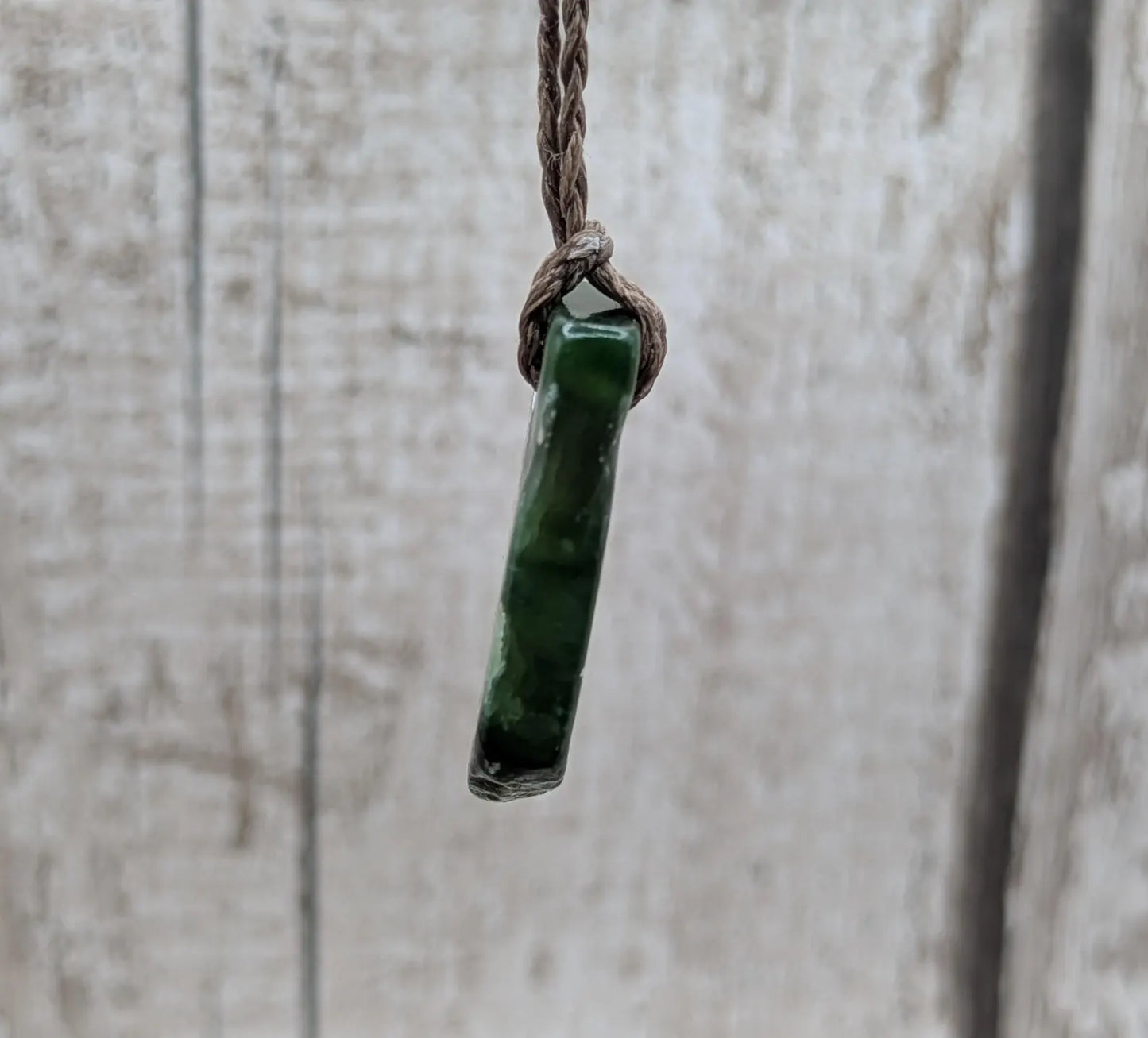 Tumble polished New Zealand Pounamu Jade Necklace – Raw Greenstone Offcut crystal Pendant on Cord, simple spiritual jewellery.