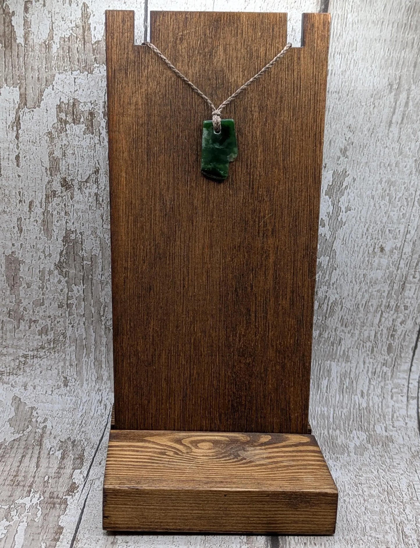 Tumble polished New Zealand Pounamu Jade Necklace – Raw Greenstone Offcut crystal Pendant on Cord, simple spiritual jewellery.