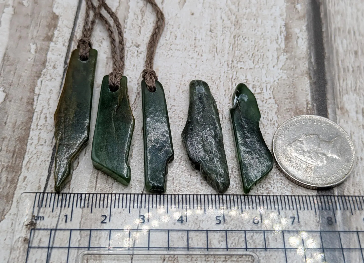 Tumble polished New Zealand Pounamu Jade Necklace – Raw Greenstone Offcut crystal Pendant on Cord, simple spiritual jewellery.