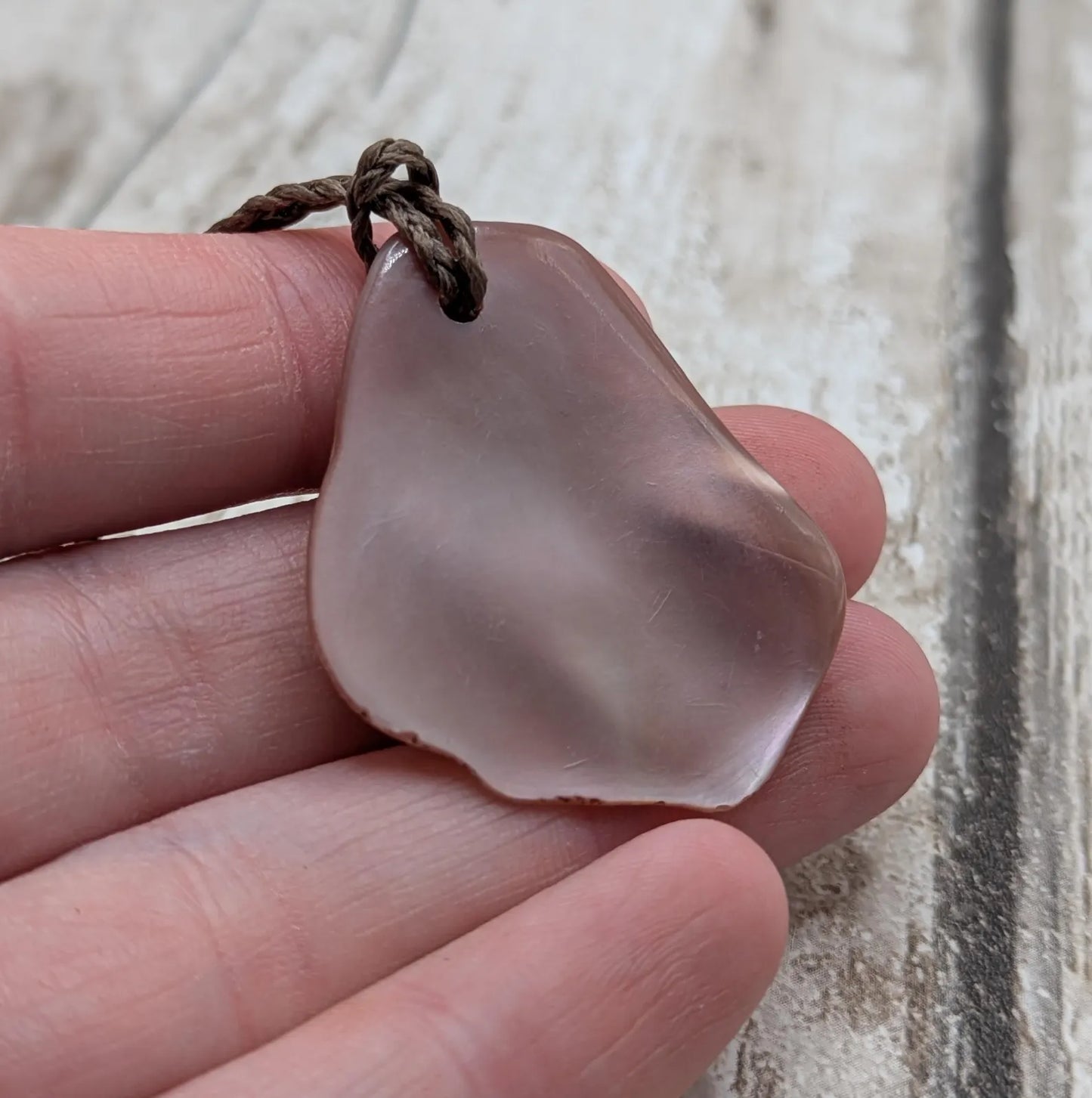 Medium Pearlescent NZ Freshwater Pink Mussel Shell Pendant – Natural Tumbled, Drilled for Jewelry, Unique Organic Statement Piece