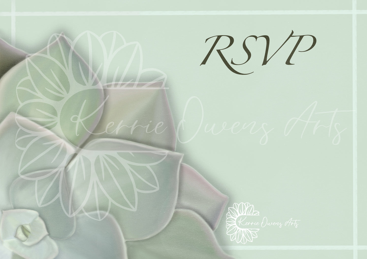 Green succulent wedding/party stationary pack, digital download.