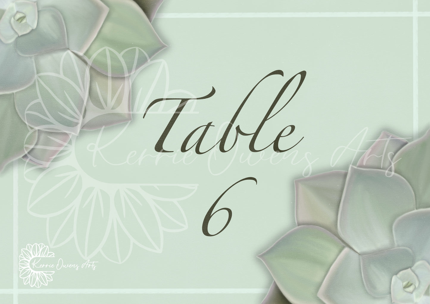 Green succulent wedding/party stationary pack, digital download.