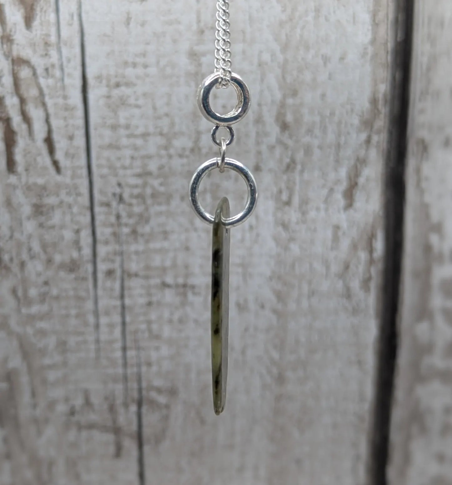 New Zealand Pounamu Jade Pendant on Sterling Silver Chain – Tumbled polished Greenstone Necklace, spiritual talisman, cultural amulet.