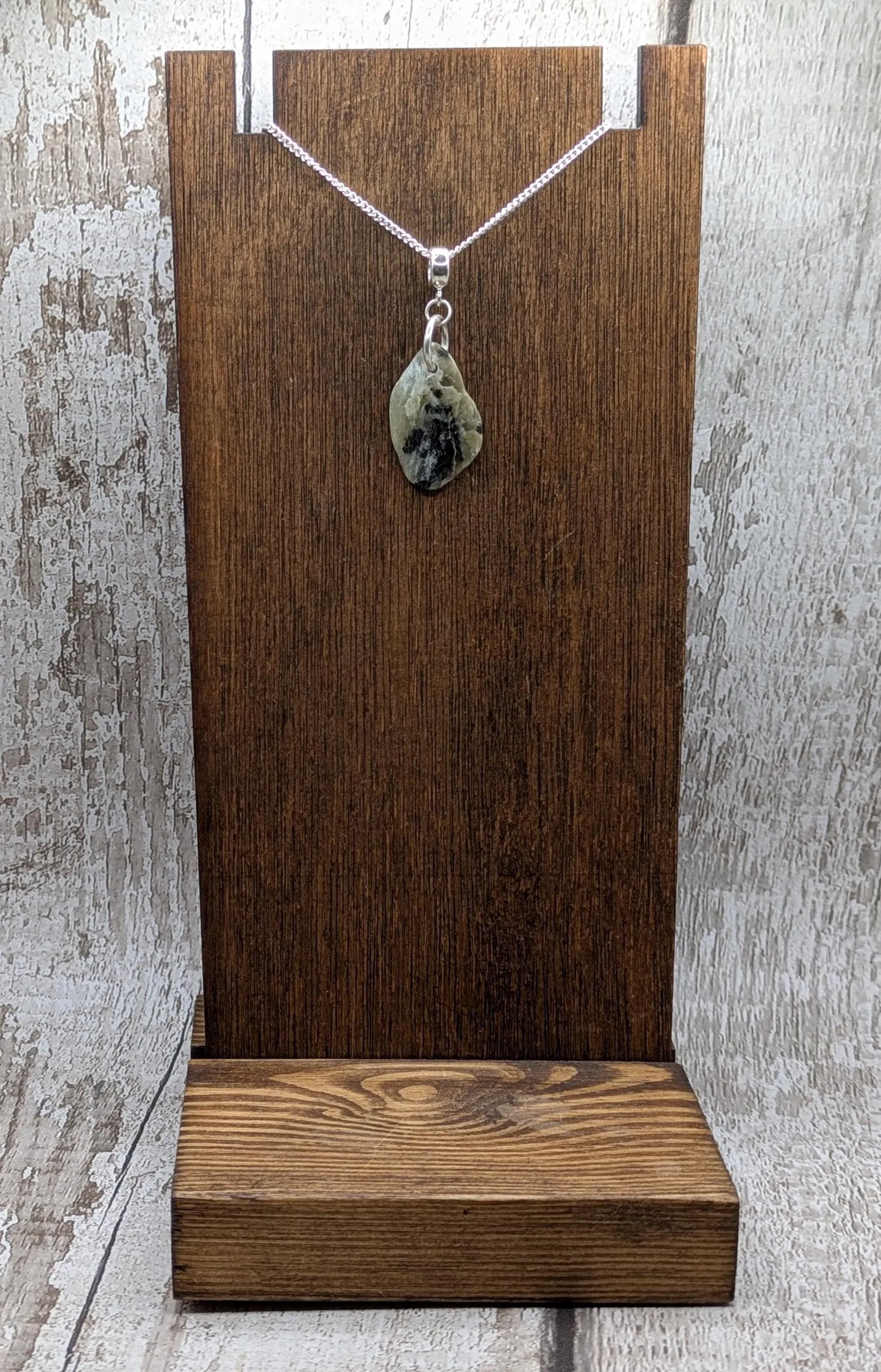 New Zealand Pounamu Jade Pendant on Sterling Silver Chain – Tumbled polished Greenstone Necklace, spiritual talisman, cultural amulet.