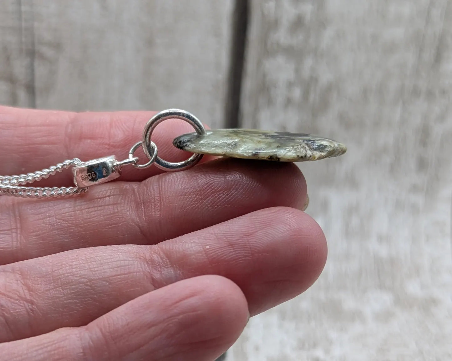 New Zealand Pounamu Jade Pendant on Sterling Silver Chain – Tumbled polished Greenstone Necklace, spiritual talisman, cultural amulet.