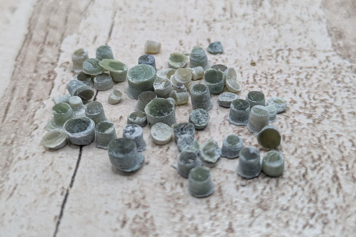 New Zealand pounamu jade inlay dots.