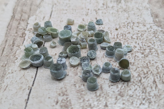 New Zealand pounamu jade inlay dots.