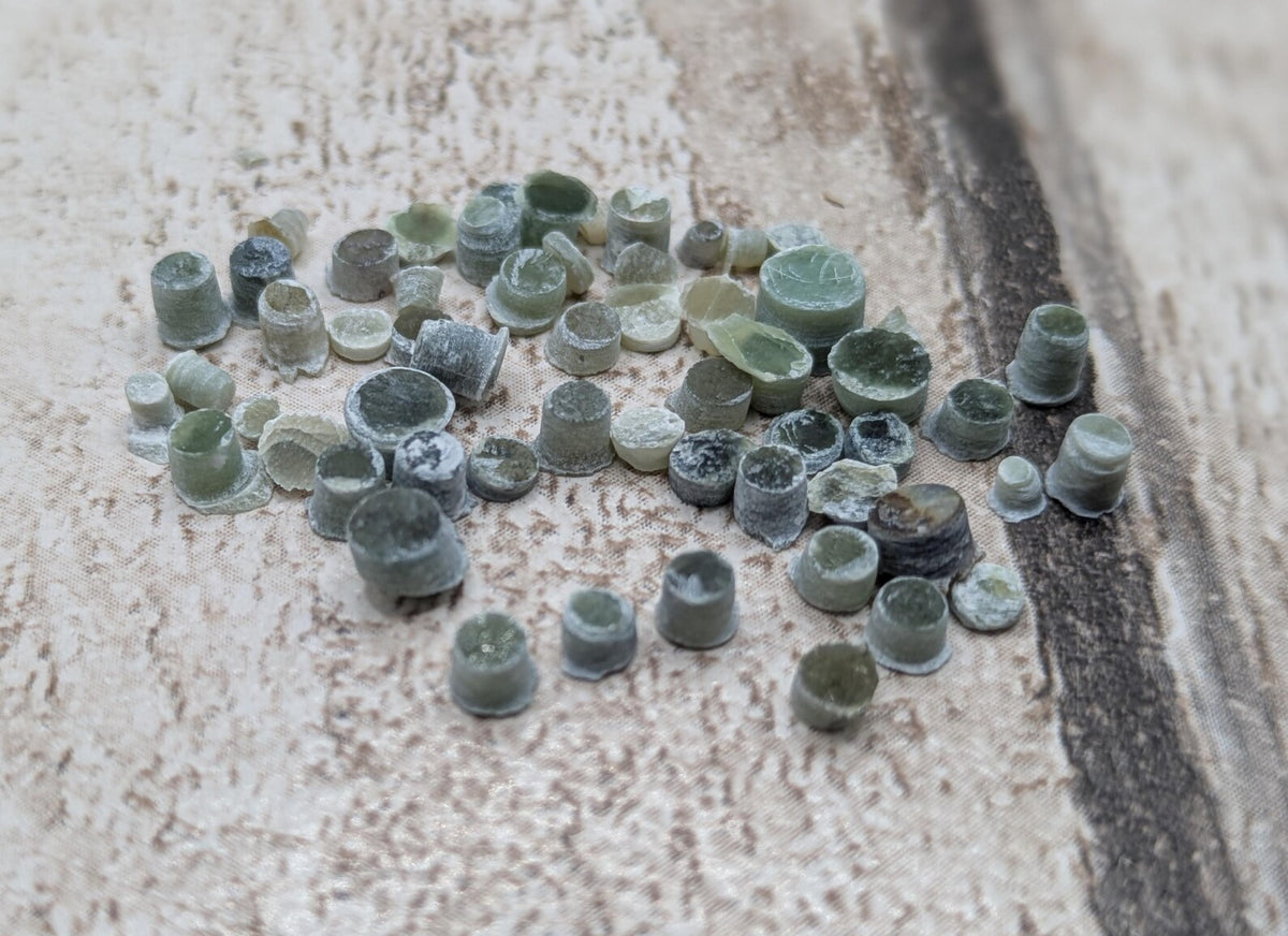 New Zealand pounamu jade inlay dots.