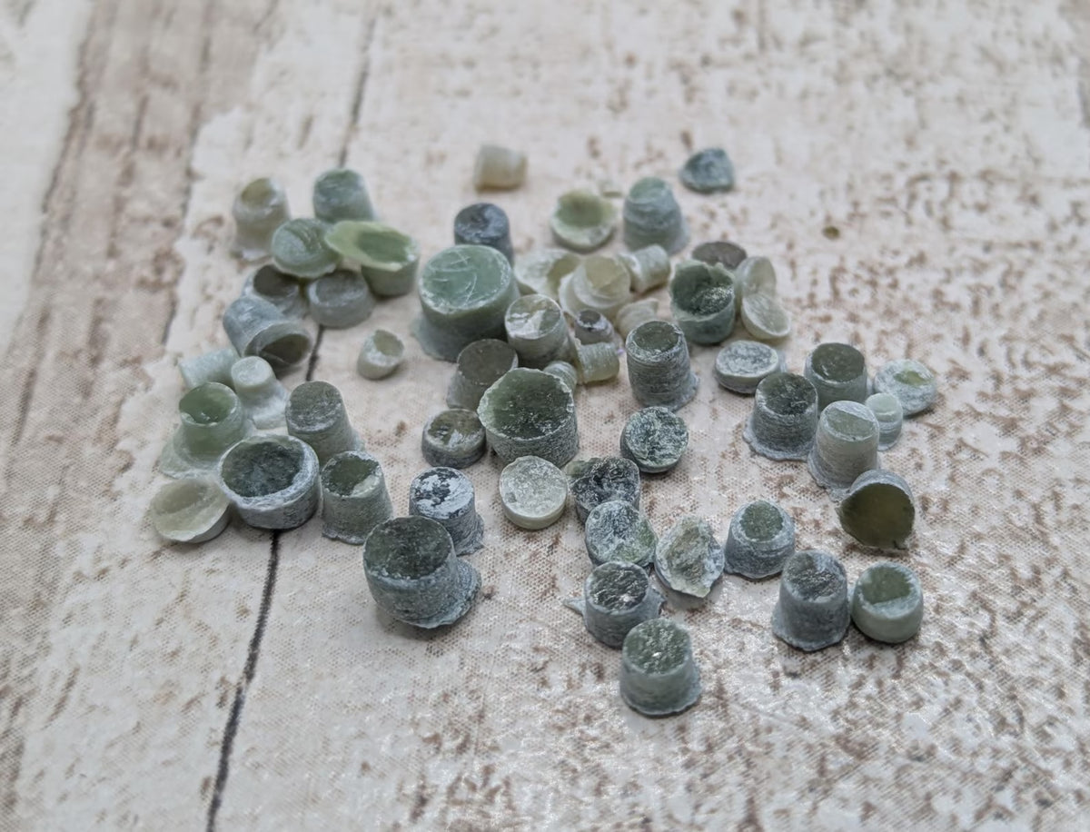 New Zealand pounamu jade inlay dots.