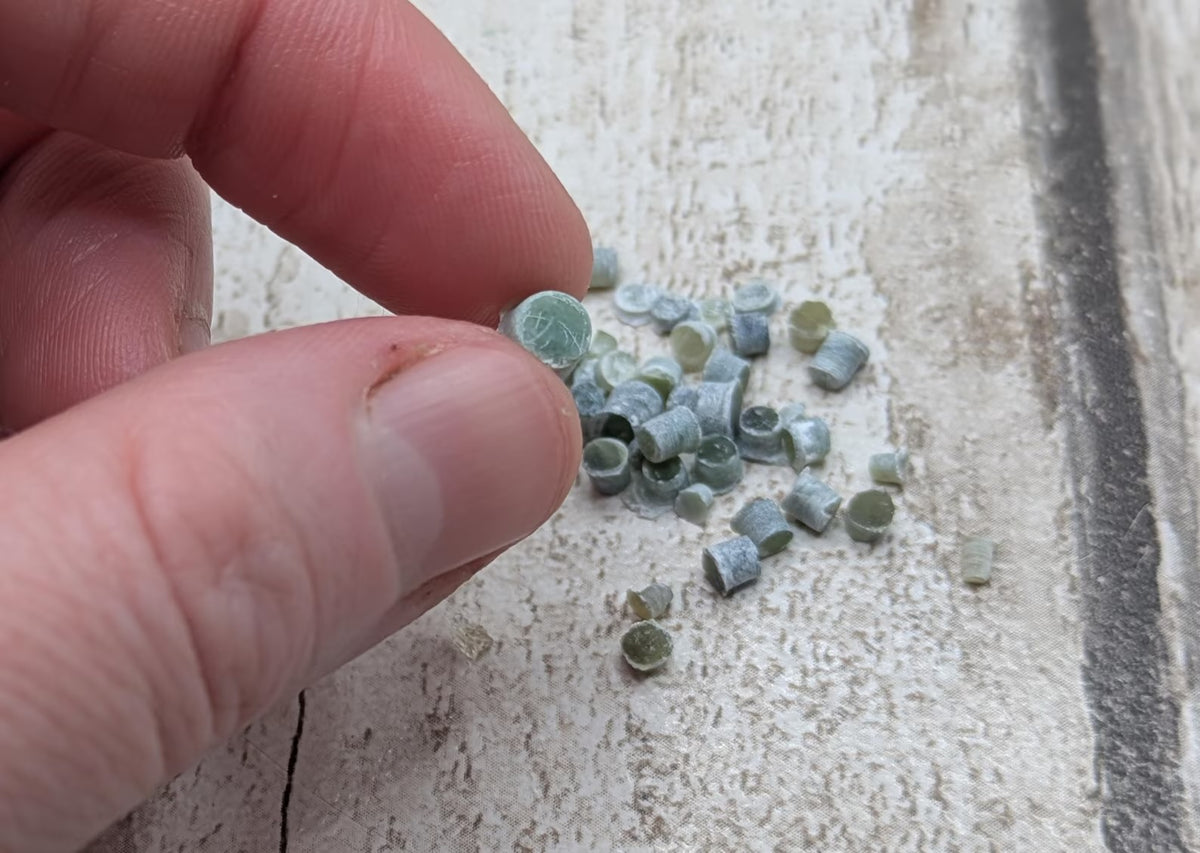 New Zealand pounamu jade inlay dots.