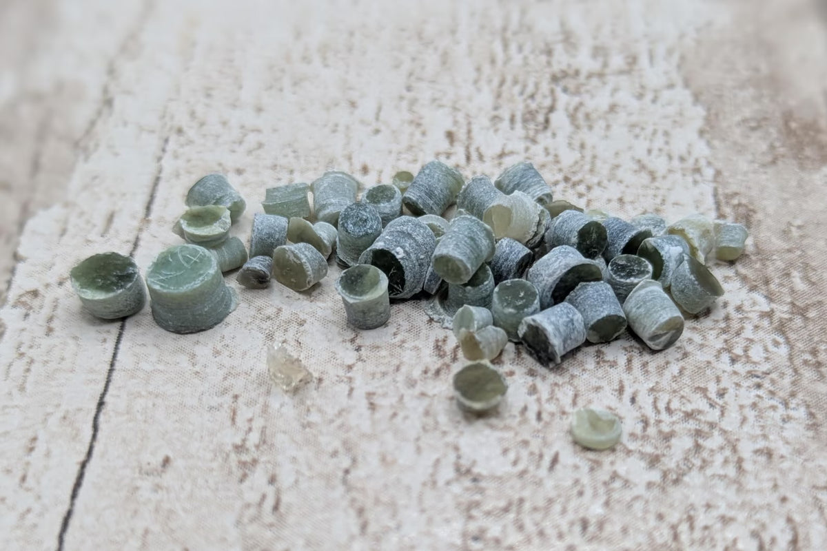 New Zealand pounamu jade inlay dots.