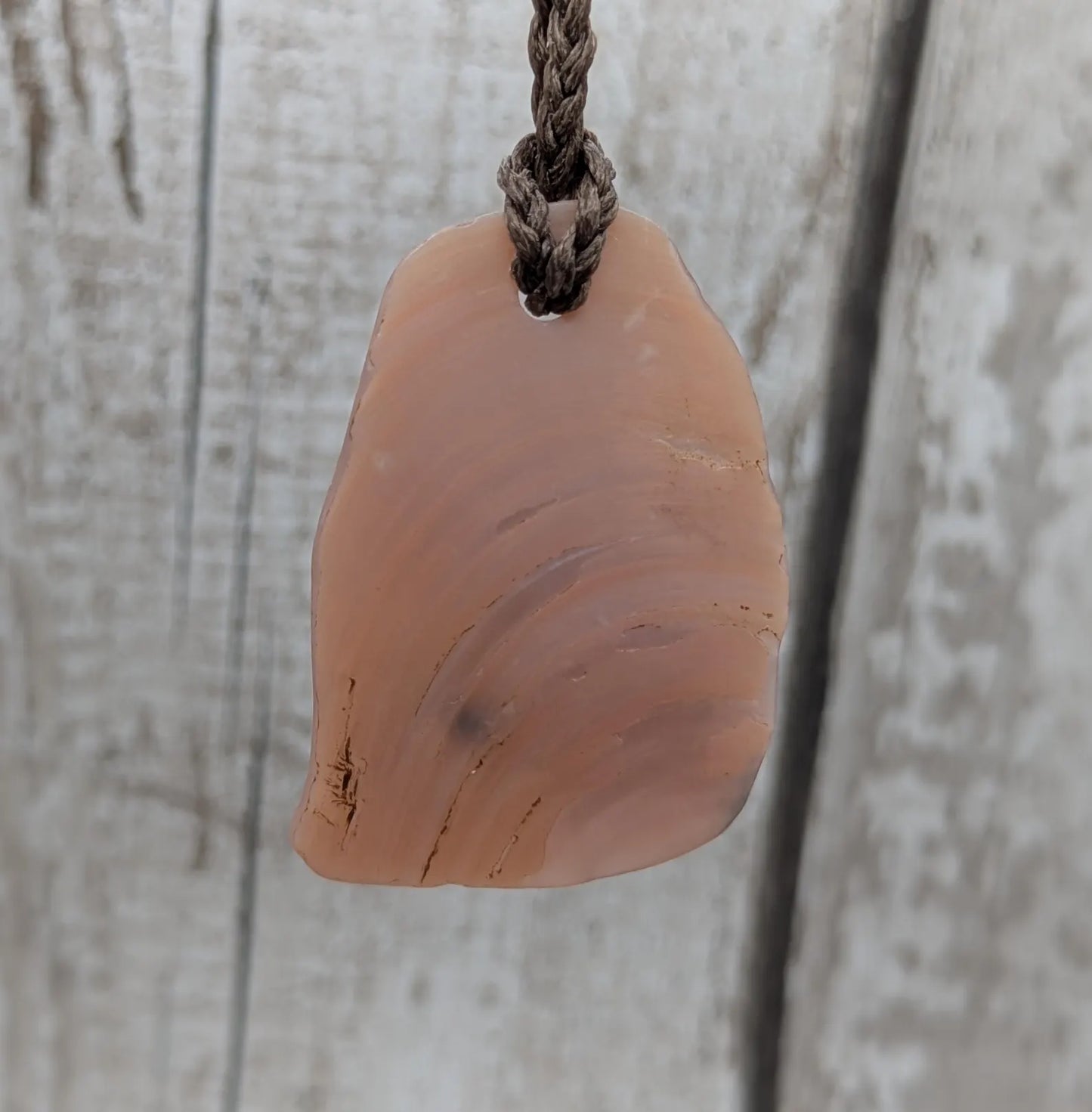 Large mid Iridescent NZ Freshwater Pink Mussel Shell Pendant – Natural Tumbled, Rainbow Shine, Hand-Polished Shell Jewellery