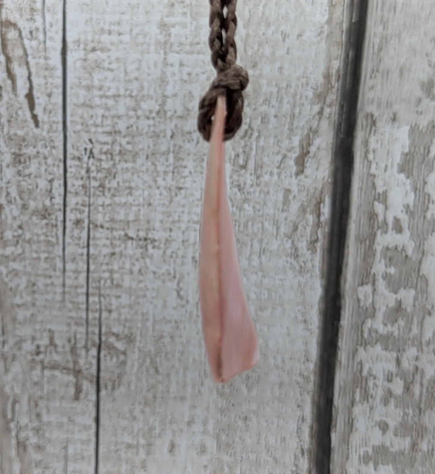 Large mid Iridescent NZ Freshwater Pink Mussel Shell Pendant – Natural Tumbled, Rainbow Shine, Hand-Polished Shell Jewellery