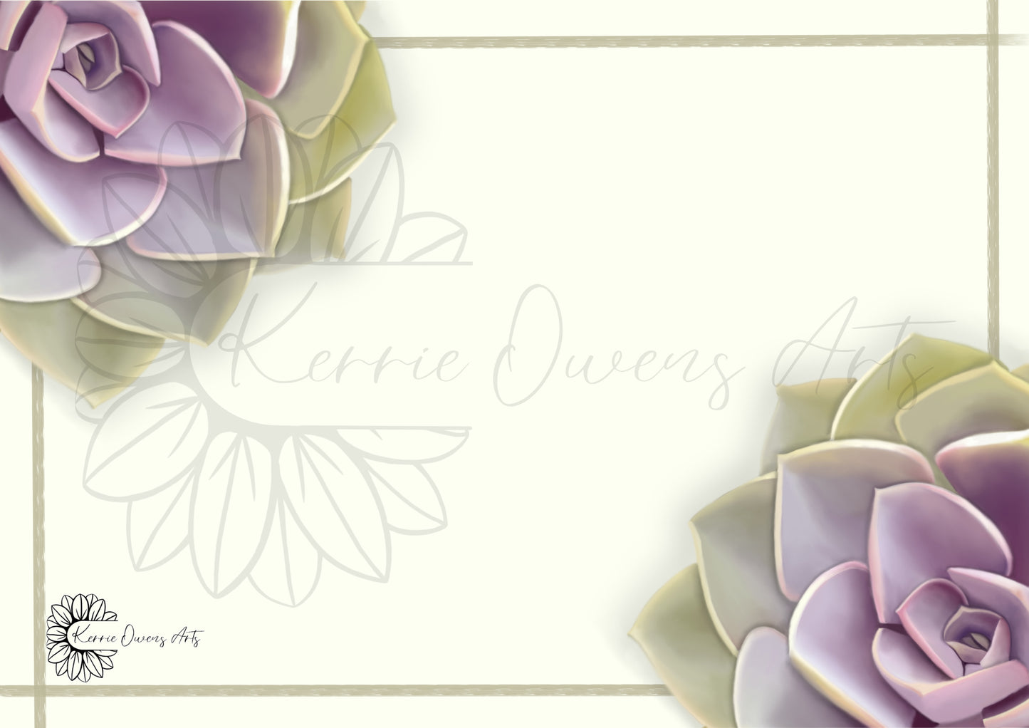 Green and purple succulent wedding/part stationary pack. Digital download.