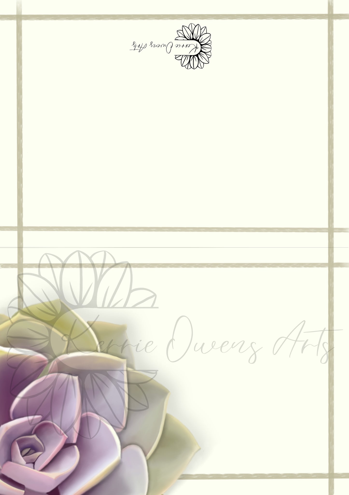 Green and purple succulent wedding/part stationary pack. Digital download.