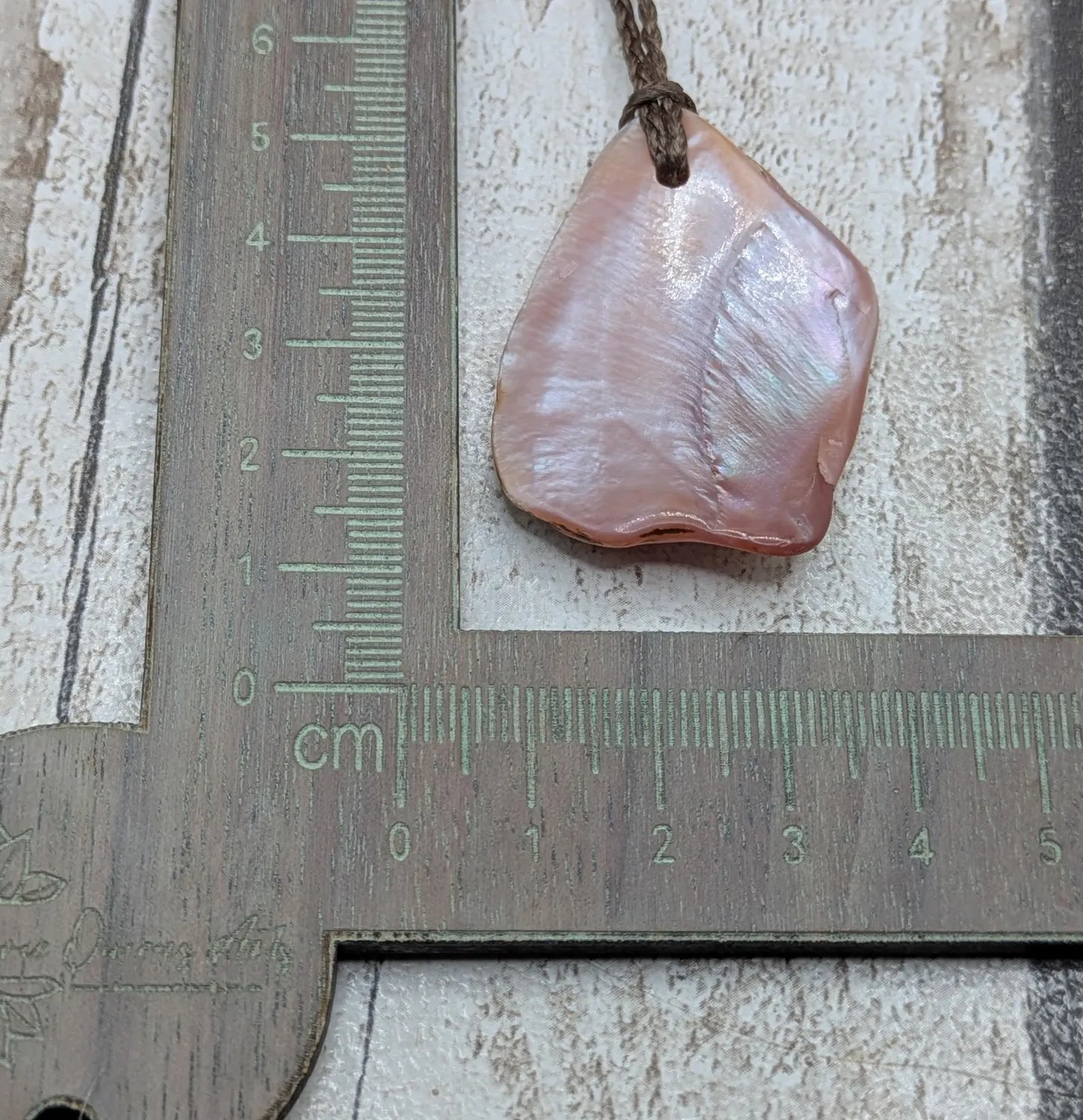 New Zealand Fresh water pink mussel shell pendant.