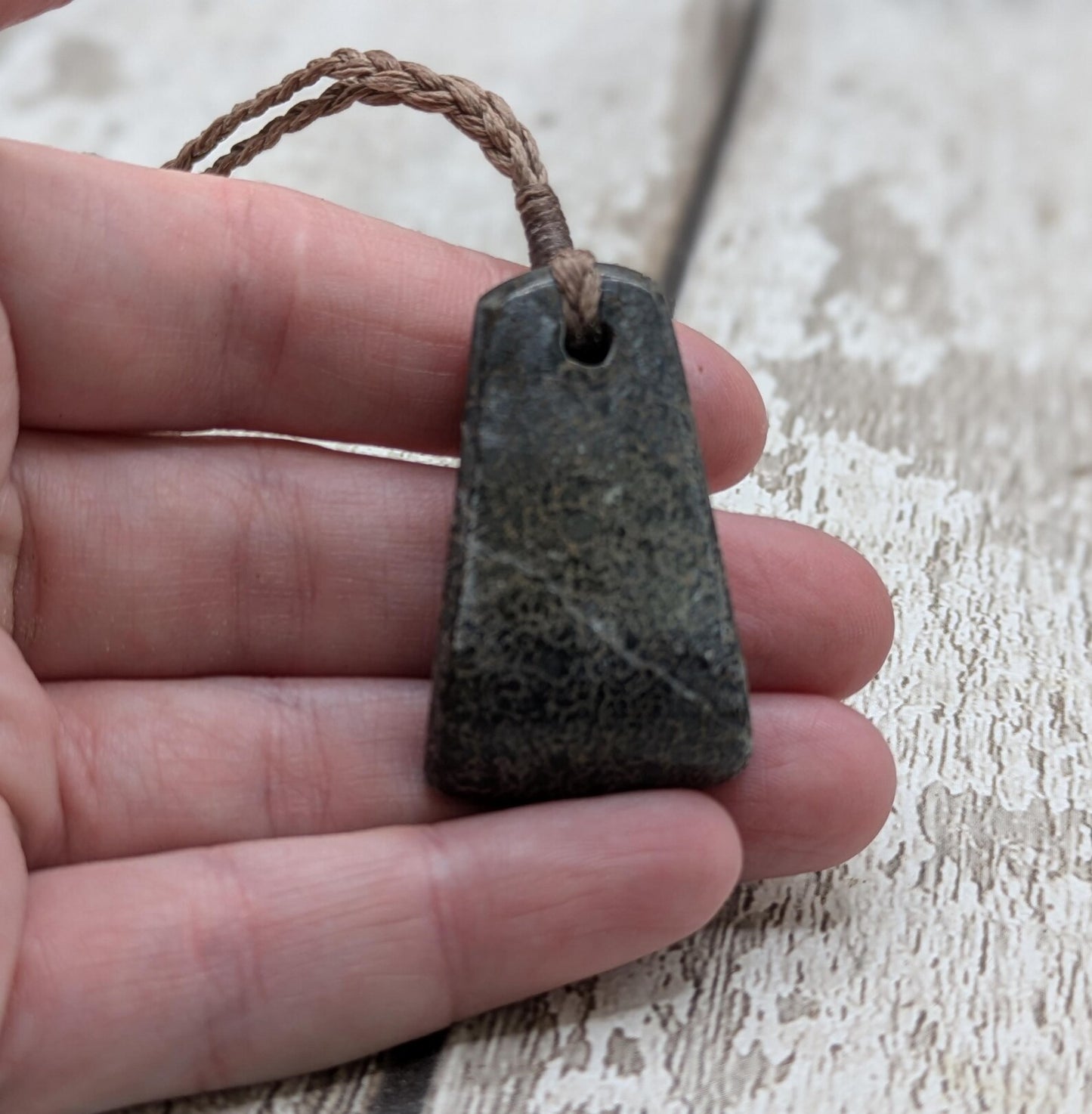 Oxfordshire sourced dinosaur bone slab Toki style pendant.