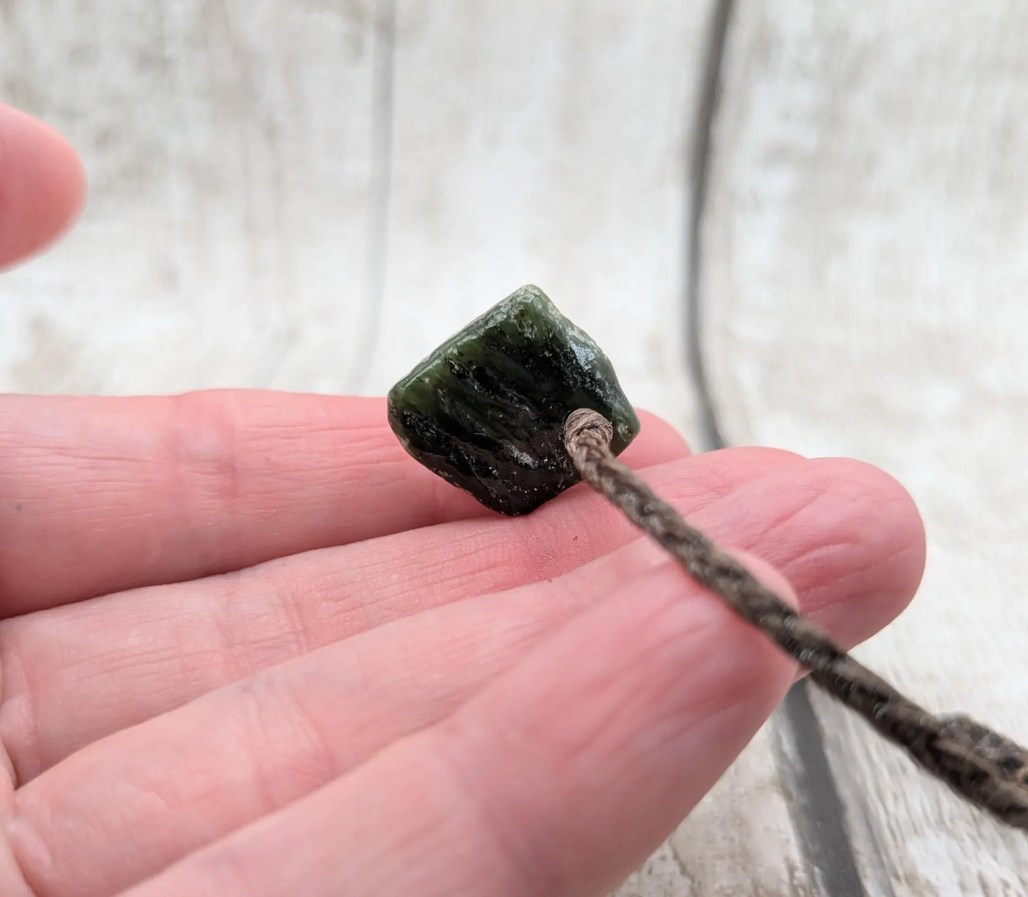 New Zealand Pounamu greenstone jade adjustable bracelet.