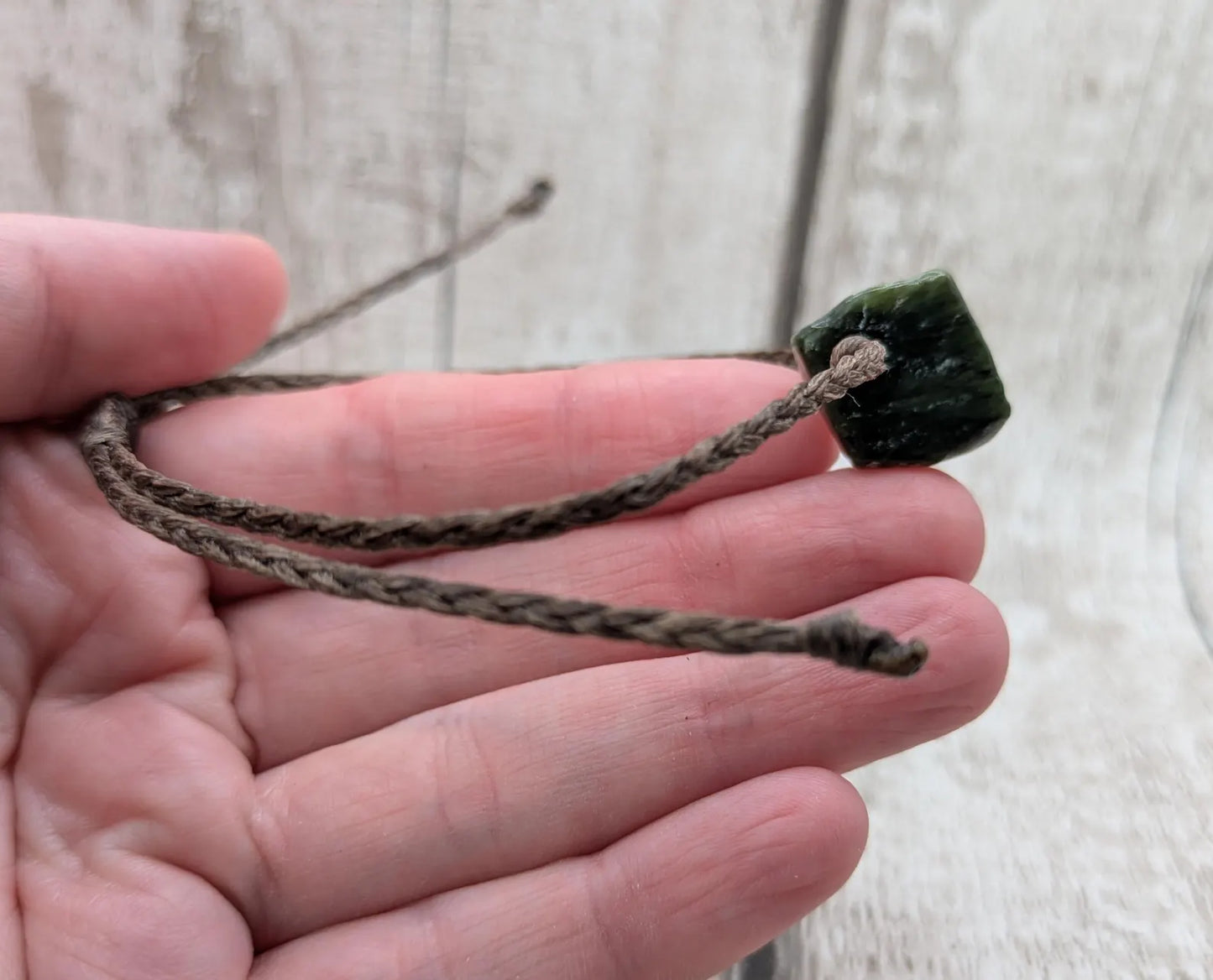 New Zealand Pounamu greenstone jade adjustable bracelet.